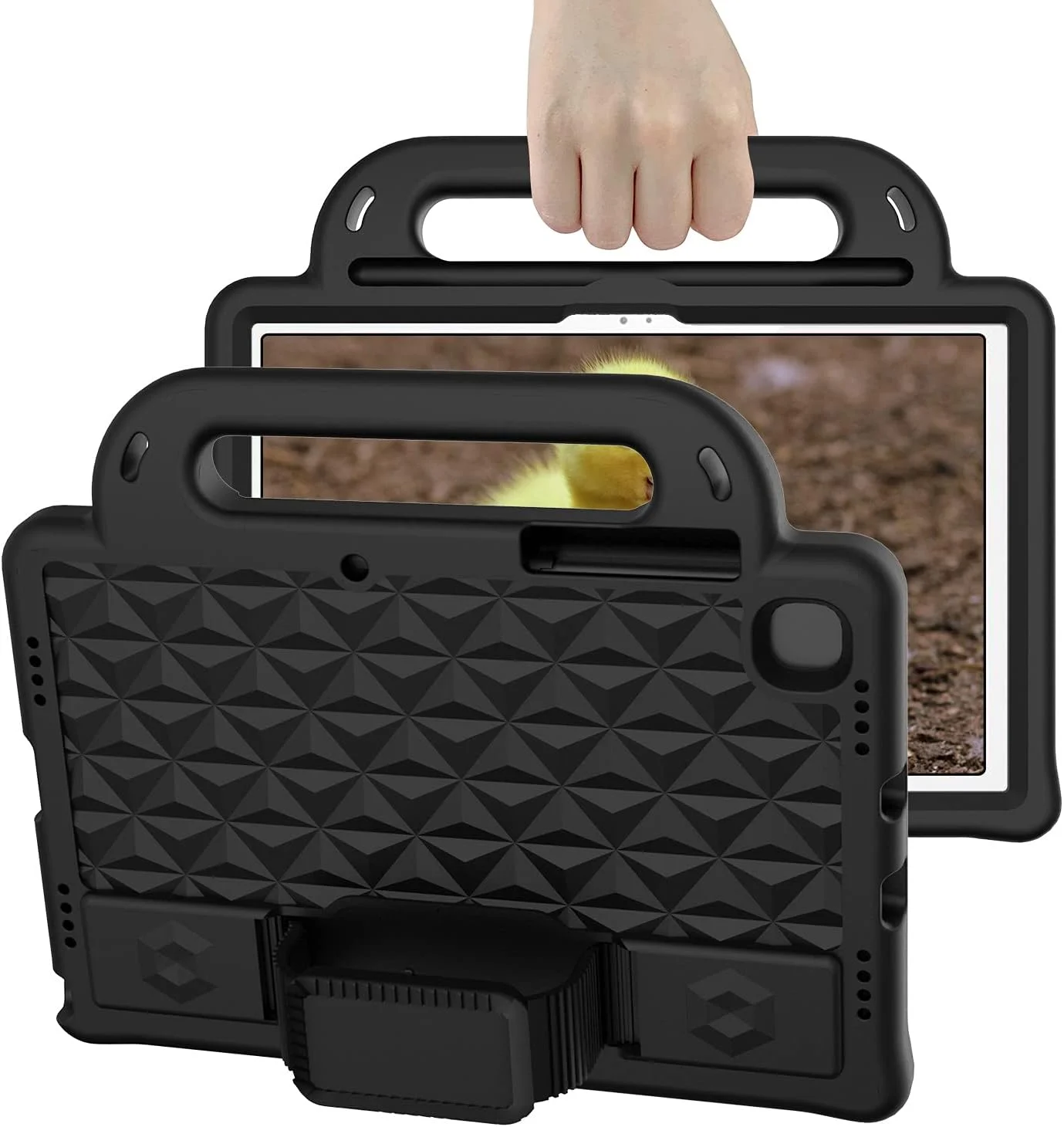 کیف تبلت XNCVBD مناسب برای تبلت سامسونگ گلکسی تب S5E 10.5 اینچ T720 (2019)، محافظ کامل بدنه Eva با دسته و بند شانه ای (مشکی)