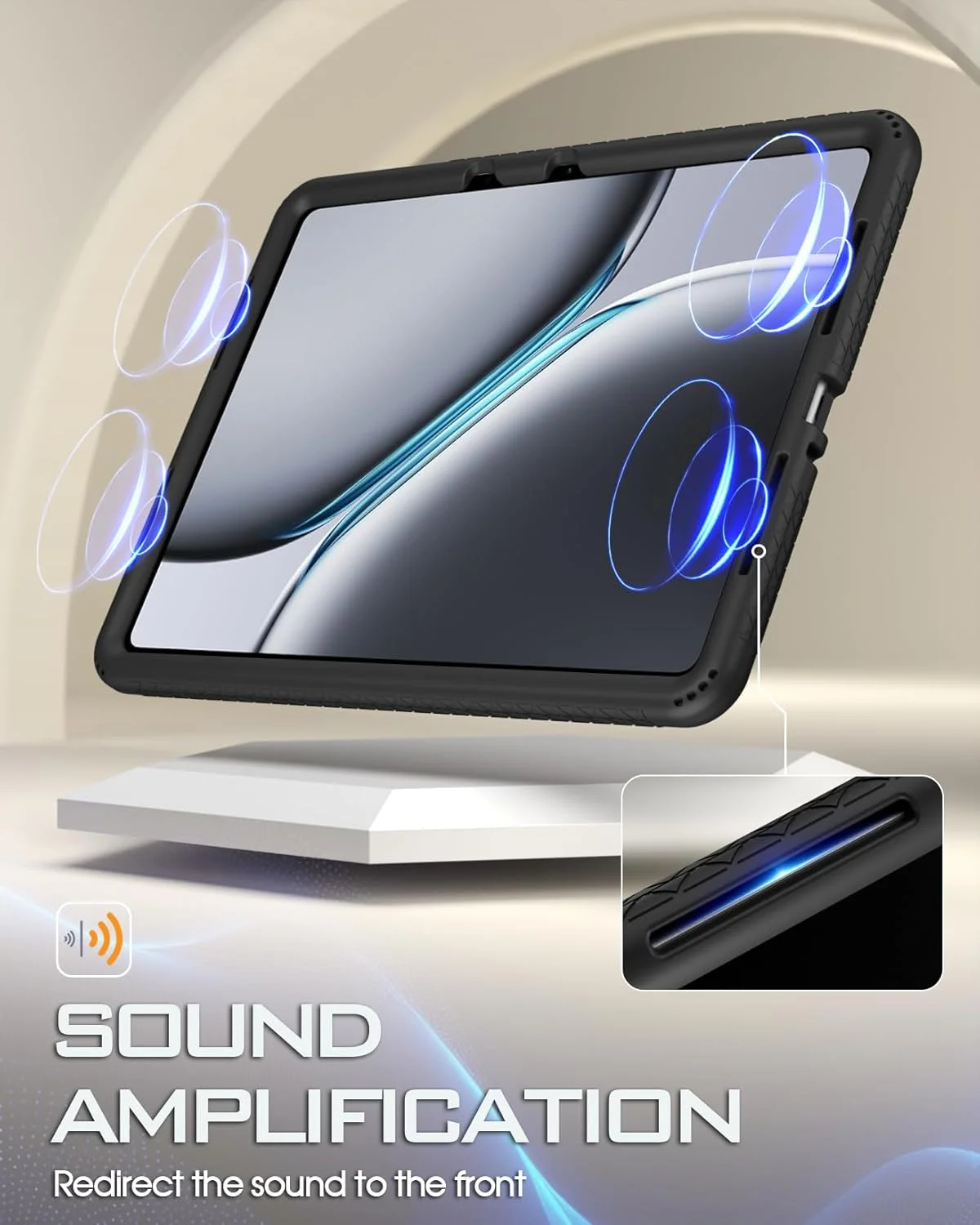 کاور سیلیکونی Poetic TurtleSkin مناسب برای تبلت OnePlus Pad 2 سایز 12.1 اینچ (2024)، مقاوم در برابر ضربه، مناسب کودکان، محافظت در برابر افتادن، رنگ مشکی