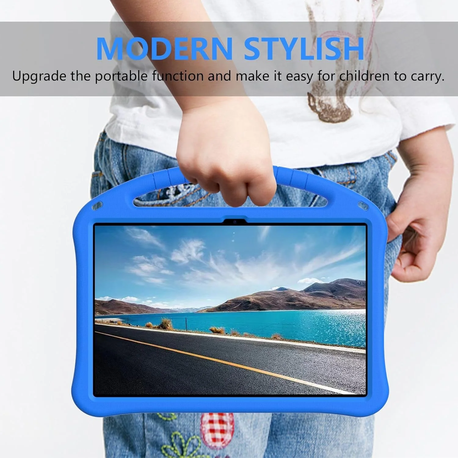 کیف تبلت کودکانه Gruattreay سازگار با Samsung Galaxy Tab S10 FE Plus 13.1 اینچ، با طراحی پایه و دسته حمل، کیف محافظ ضد ضربه EVA با 4 گوشه (مشکی) کیف تبلت کودکانه Gruattreay سازگار با Samsung Galaxy Tab S10 FE Plus 13.1 اینچ، با طراحی پایه و دسته حمل، کیف محافظ ضد ضربه EVA با 4 گوشه (مشکی)