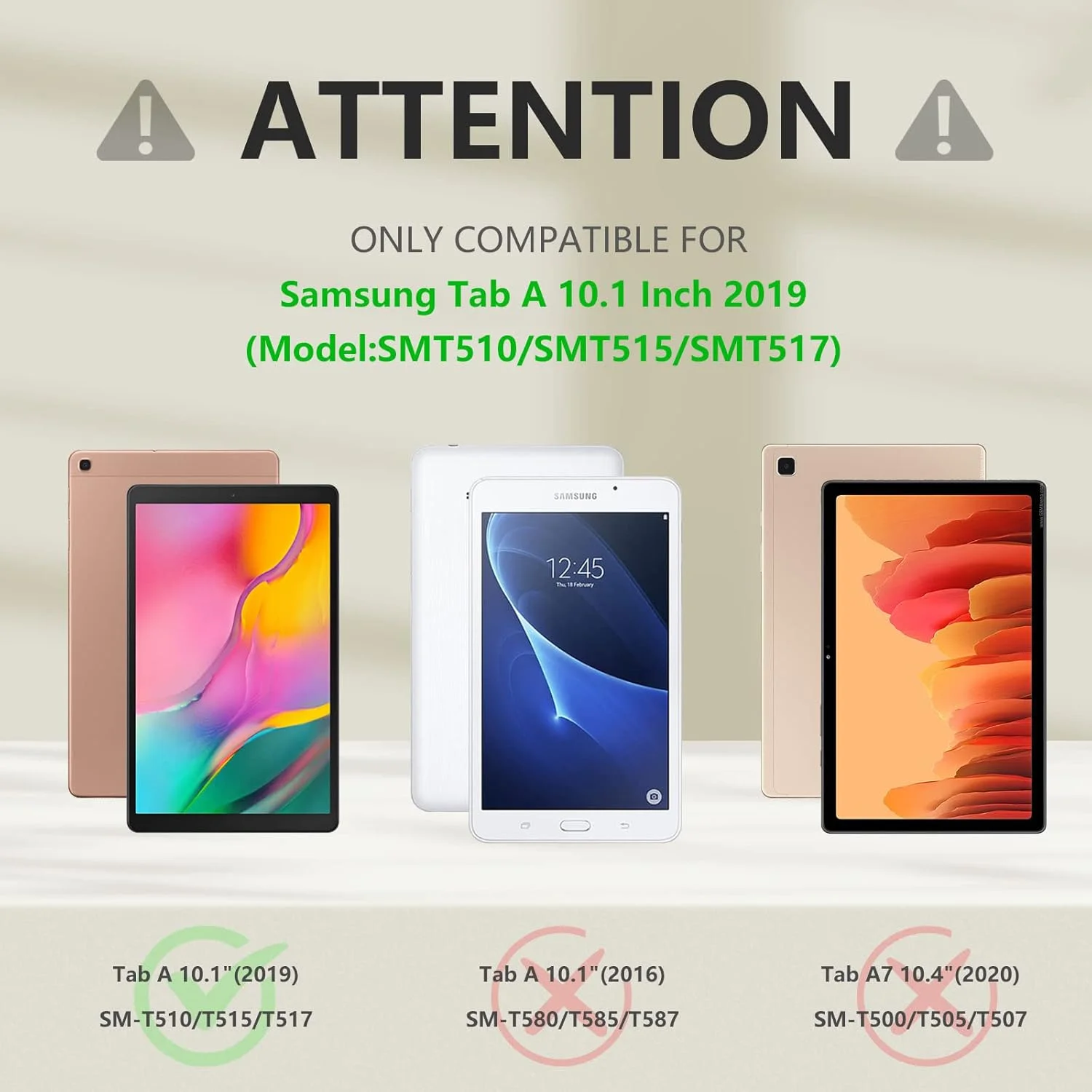 کاور Aswant سازگار با تبلت سامسونگ گلکسی تب A 10.1 2019 (T510 T515) - کاور تبلت فوق العاده نازک با عملکرد کیف پول و استند، مشکی