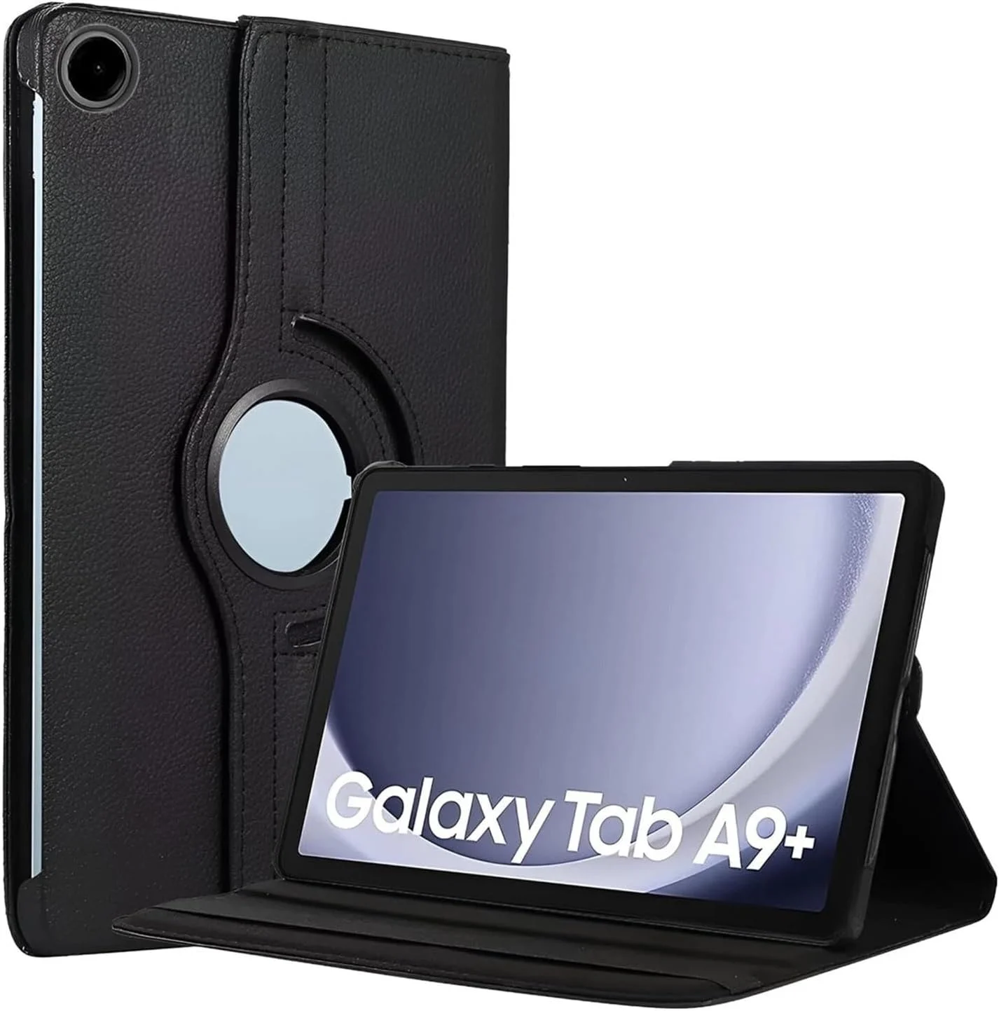 کاور چرمی محافظ تبلت سامسونگ گلکسی تب A9+ 11 اینچ 2023، با قابلیت استند و خواب/بیدار شدن خودکار، مشکی