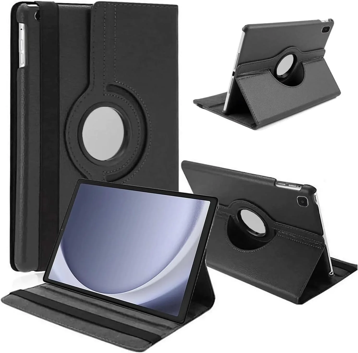 کاور چرمی محافظ تبلت سامسونگ گلکسی تب A9+ 11 اینچ 2023، با قابلیت استند و خواب/بیدار شدن خودکار، مشکی