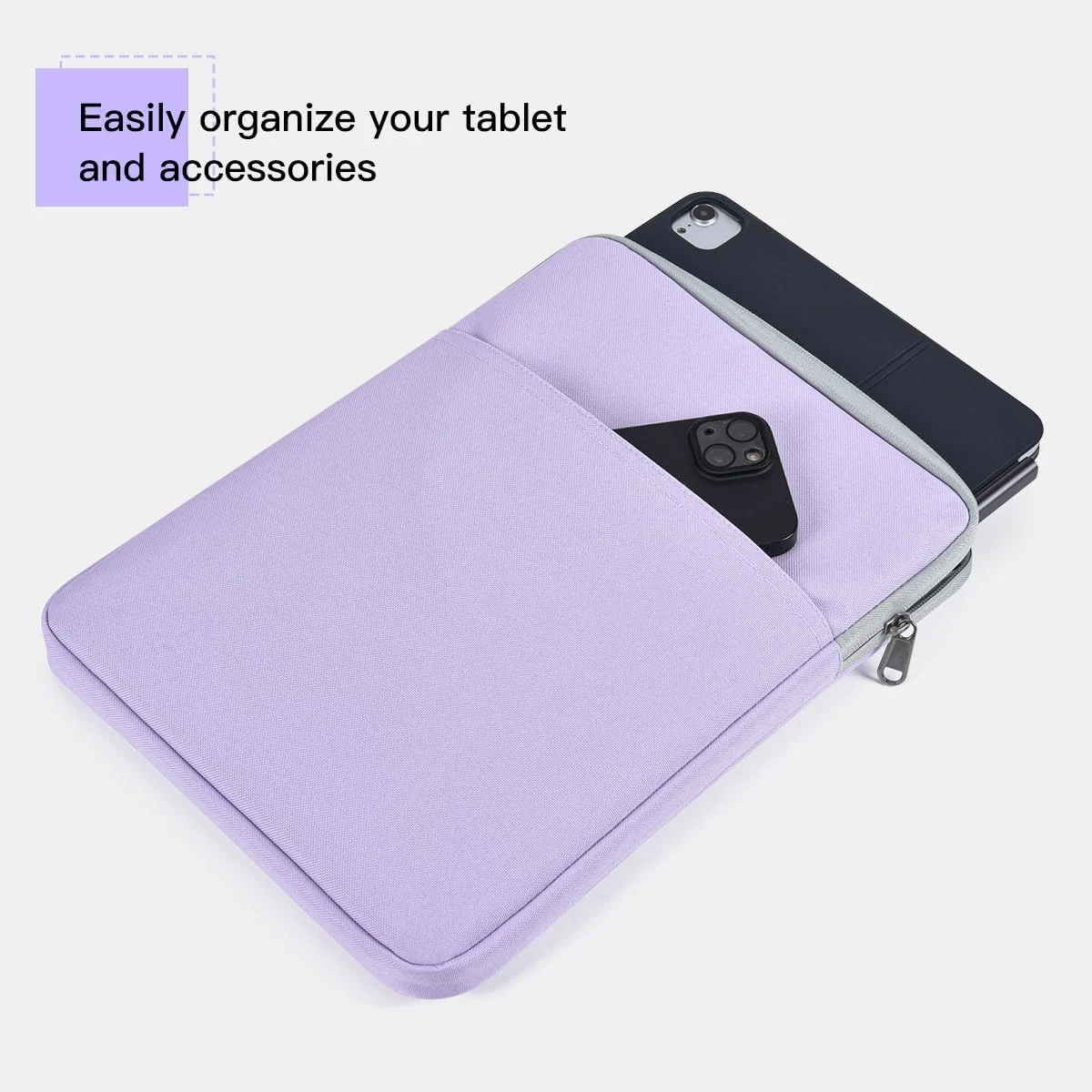 آستین تبلت 10.9 اینچی iKammo برای تبلت های 11 اینچی Samsung Galaxy Tab A9+/ S9 FE 10.9/A8 S8 11 اینچ/S6، iPad 10/9/8/7th Gen، iPad Air 5/4/3، iPad Pro 11 M4/ Air 11، بنفش