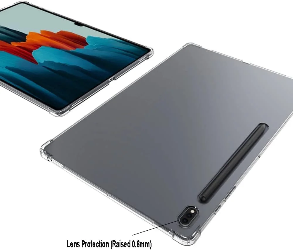 JENKEM Compatible with Samsung Galaxy Tab S8 2022 11 Inch Case Cover X700/X706 Clear Transparent Protective Case with 4 Corner Protection, Anti-Drop & Scratch Bumper