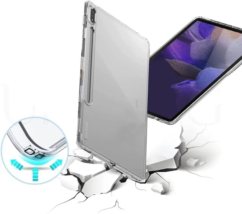 JENKEM Compatible with Samsung Galaxy Tab S8 2022 11 Inch Case Cover X700/X706 Clear Transparent Protective Case with 4 Corner Protection, Anti-Drop & Scratch Bumper