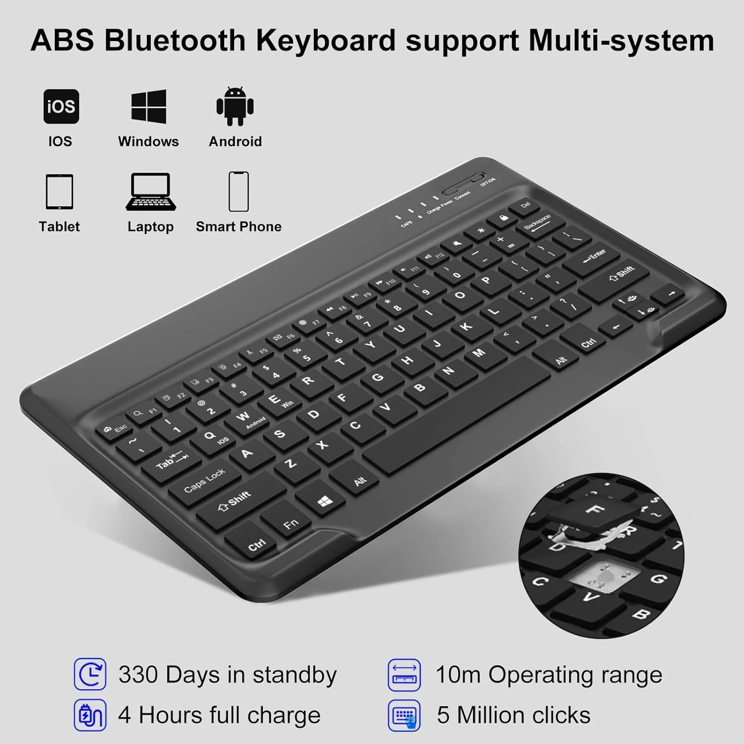 کیبورد کاور برای Samsung Galaxy Tab S10 Ultra 14.6 اینچ 2024 - کیبورد کاور Galaxy Tab S9 Ultra، صفحه کلید بی سیم بلوتوث جداشدنی با طرح QWERTY UK، کاور هوشمند مشکی