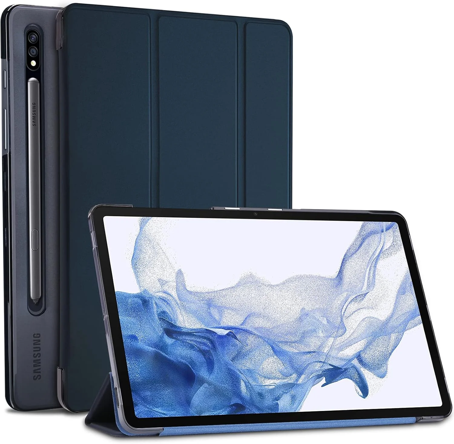 کاور باریک و سبک ProCase Galaxy Tab S8 Plus 2022 / S7 Plus 2020 12.4 اینچی با جای قلم S، جلد هوشمند سه تایی سخت برای Galaxy Tab S8+ 2022 / S7+ 2020 12.4 اینچی - سرمه ای کاور باریک و سبک ProCase Galaxy Tab S8 Plus 2022 / S7 Plus 2020 12.4 اینچی با جای قلم S، جلد هوشمند سه تایی سخت برای Galaxy Tab S8+ 2022 / S7+ 2020 12.4 اینچی - سرمه ای