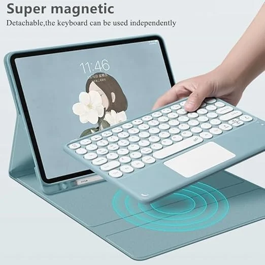 Gruattreay Arabic and English Keyboard Case Compatible with Samsung Galaxy Tab S10 Ultra 14.6 Inch 2024, with Detachable Touch Keyboard, Mouse and Protective Case with Pen Slot (Black)