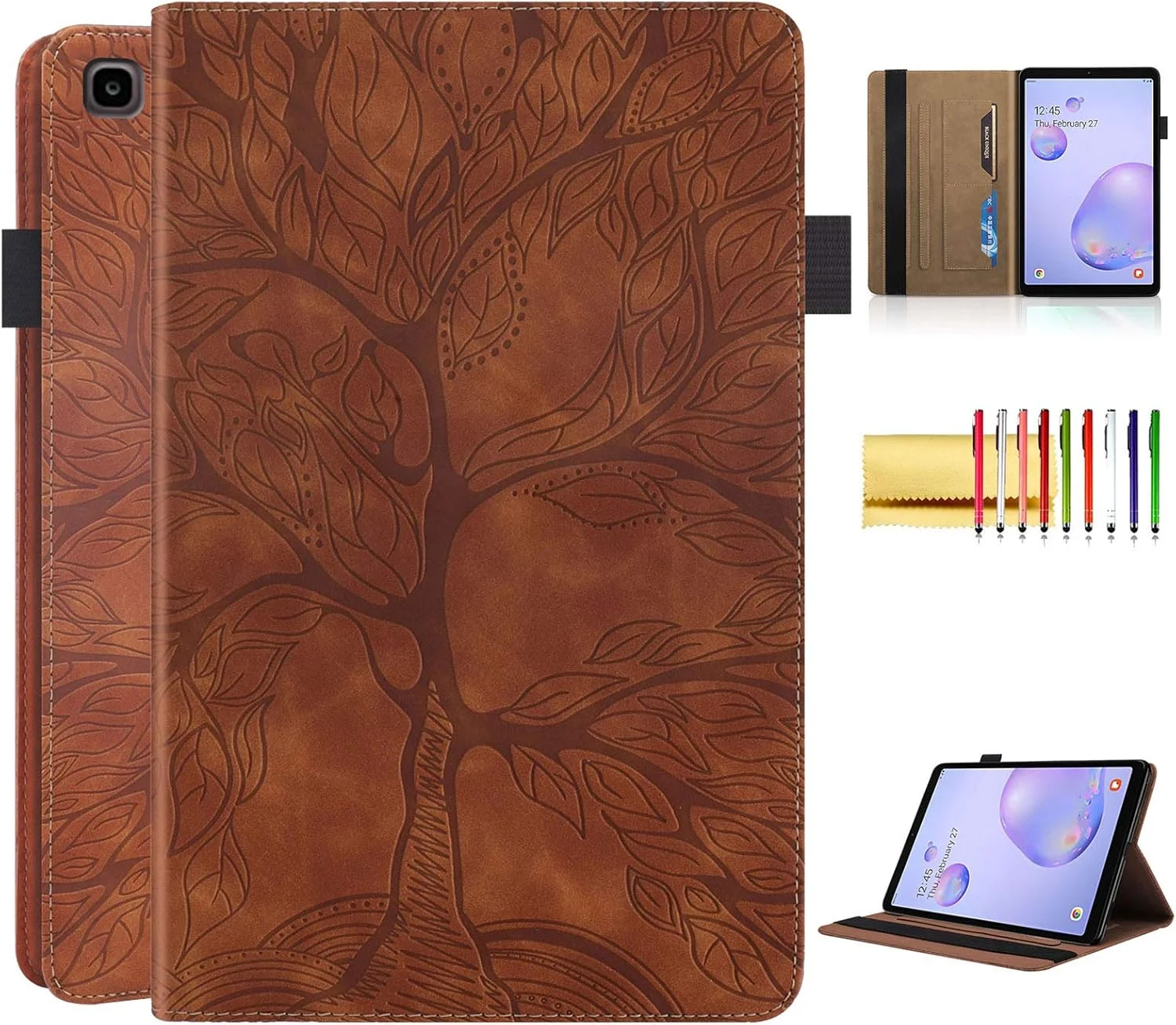 کیف تبلت Techcircle Folio مناسب برای Samsung Galaxy Tab A 8.4 اینچ 2020 مدل T307U، جلد چرمی PU با طرح درخت، پایه تاشو باریک، قاب پشتی نرم، بند الاستیک، محافظ برای Galaxy Tab A 8.4 2020، قهوه ای کیف تبلت Techcircle Folio مناسب برای Samsung Galaxy Tab A 8.4 اینچ 2020 مدل T307U، جلد چرمی PU با طرح درخت، پایه تاشو باریک، قاب پشتی نرم، بند الاستیک، محافظ برای Galaxy Tab A 8.4 2020، قهوه ای