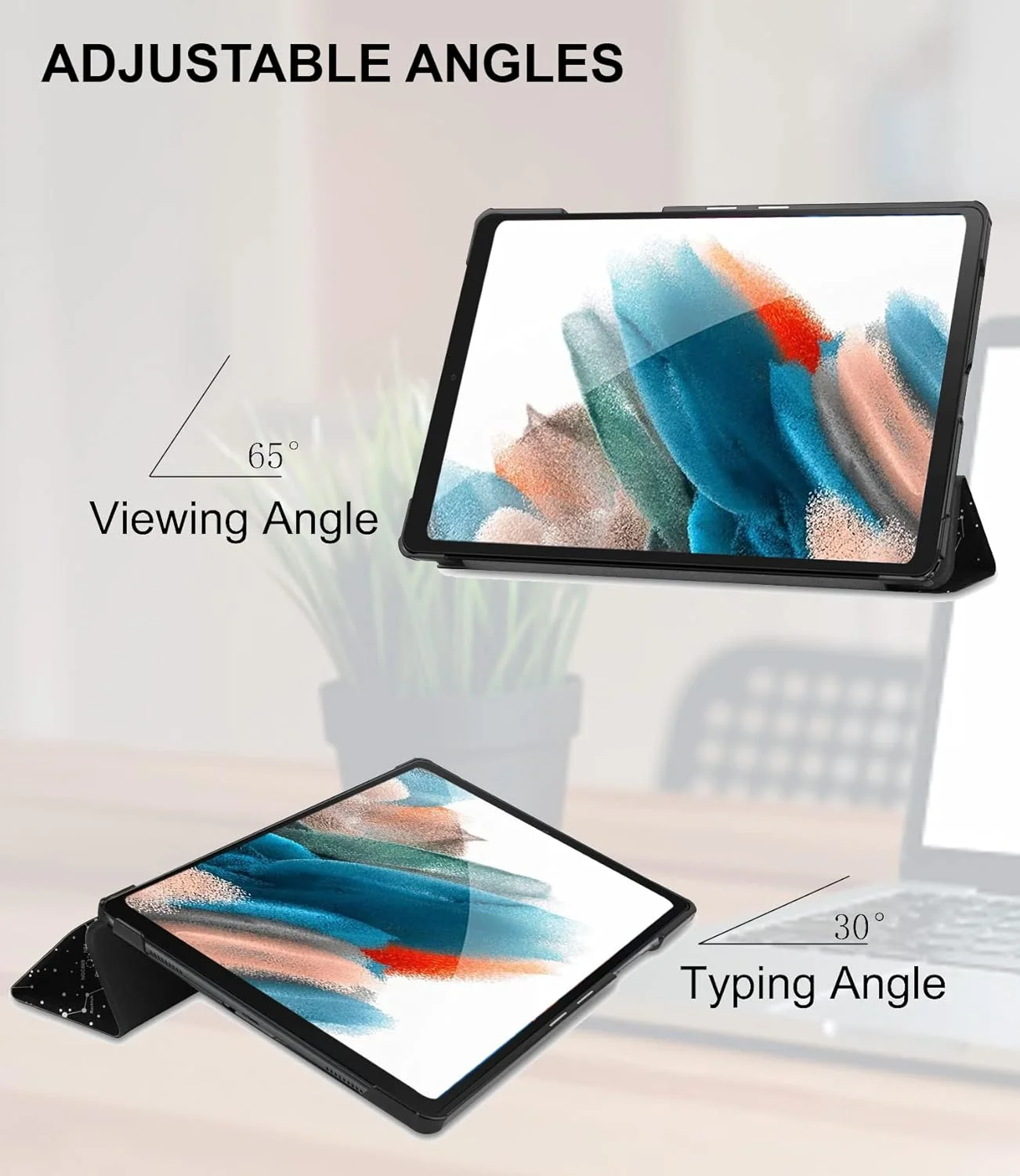 کاور هوشمند سه تایی تاشو با پشت سخت Robustrion برای تبلت سامسونگ گلکسی تب A8 سایز 10.5 اینچ مدل [SM-X200/X205/X207] سال 2022 - طرح صورت فلکی