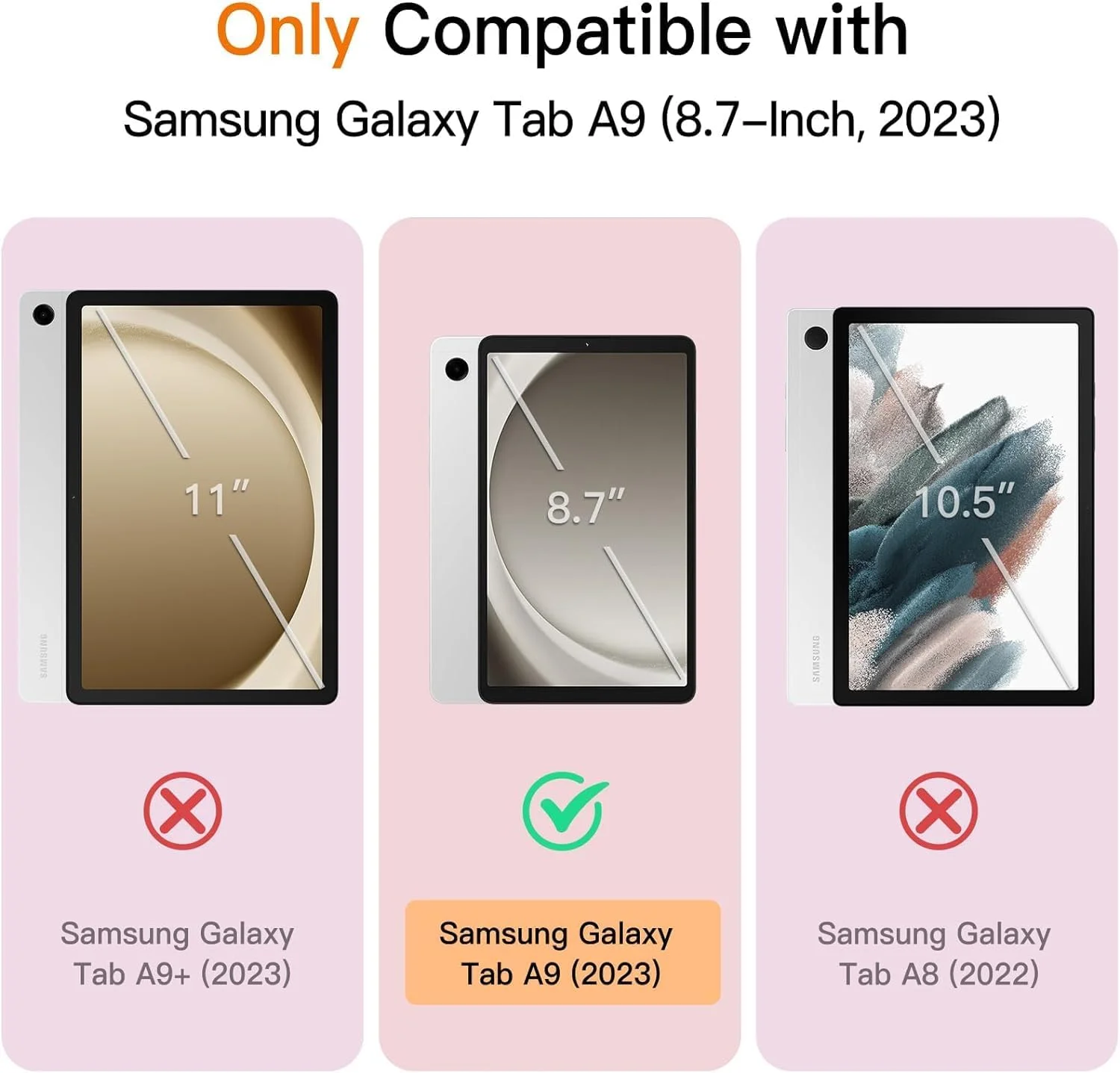 کاور محافظ تبلت الترازون سازگار با تبلت سامسونگ گلکسی تب A9 8.7 اینچ 2023 - ساختار TPU نرم، استند سه تایی و طراحی محافظ - کاور تبلت شیک برای راحتی و عملکرد بیشتر