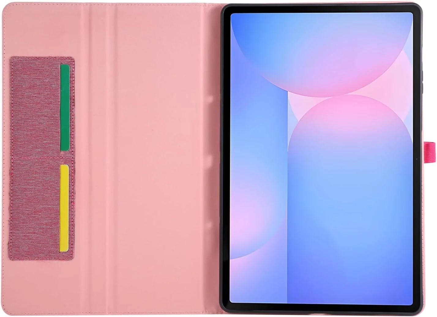 Gruattreay Tablet Case for Samsung Galaxy Tab S10 FE Plus 13.1 inch (2025) SM-X620/SM-X626B, Cloth Fabric Flip Stand Cover with Card Slot, Soft TPU Shockproof Protective Cover (Pink)