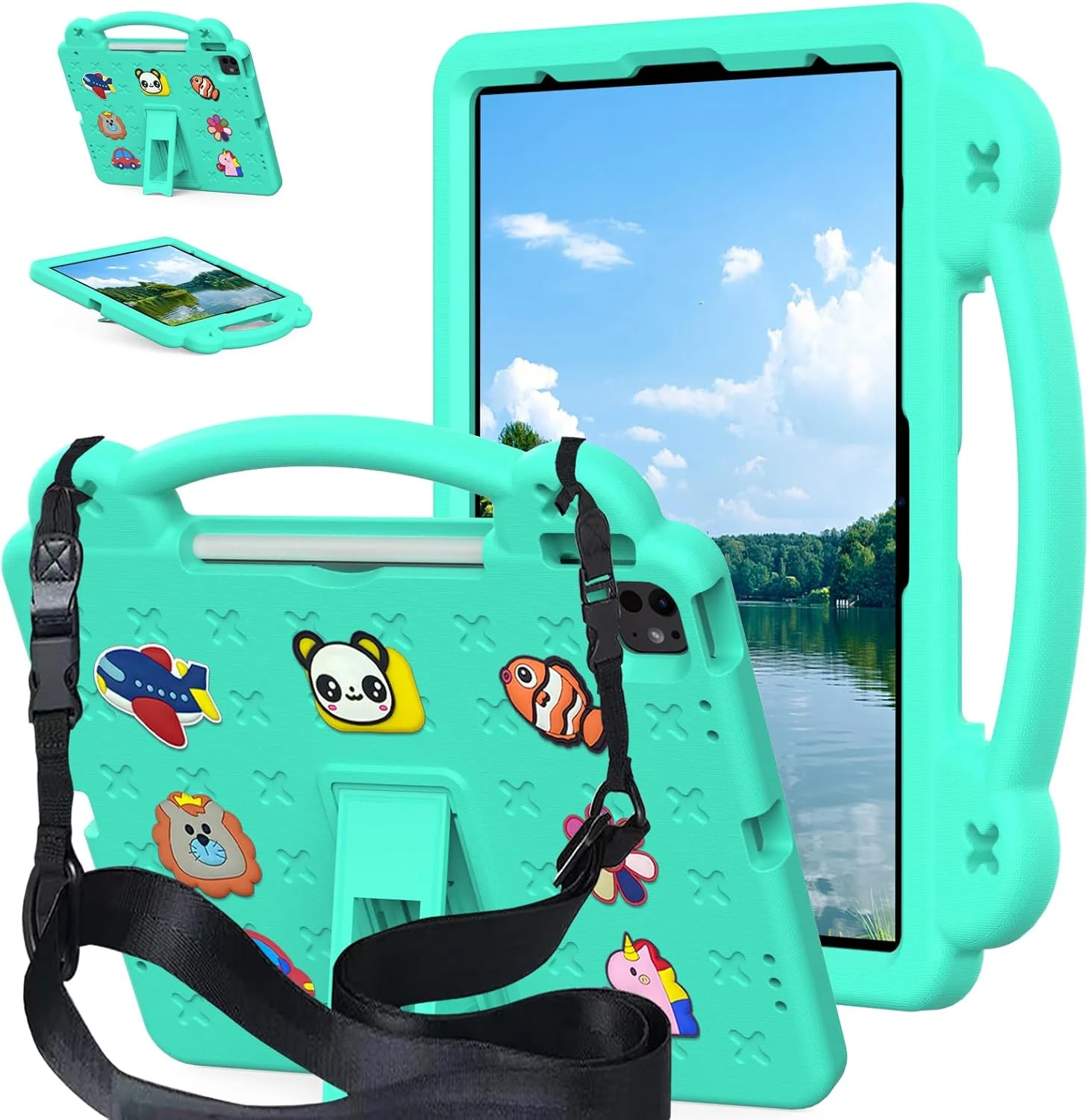 کیف تبلت AKABEILA مناسب برای تبلت سامسونگ Tab S9 2023/S9 FE 2023/S8 2022/S7 2020/تبلت 11 اینچی، کیف محافظ بامزه، ضد ضربه کودکانه با بند شانه و دسته کیف تبلت AKABEILA مناسب برای تبلت سامسونگ Tab S9 2023/S9 FE 2023/S8 2022/S7 2020/تبلت 11 اینچی، کیف محافظ بامزه، ضد ضربه کودکانه با بند شانه و دسته