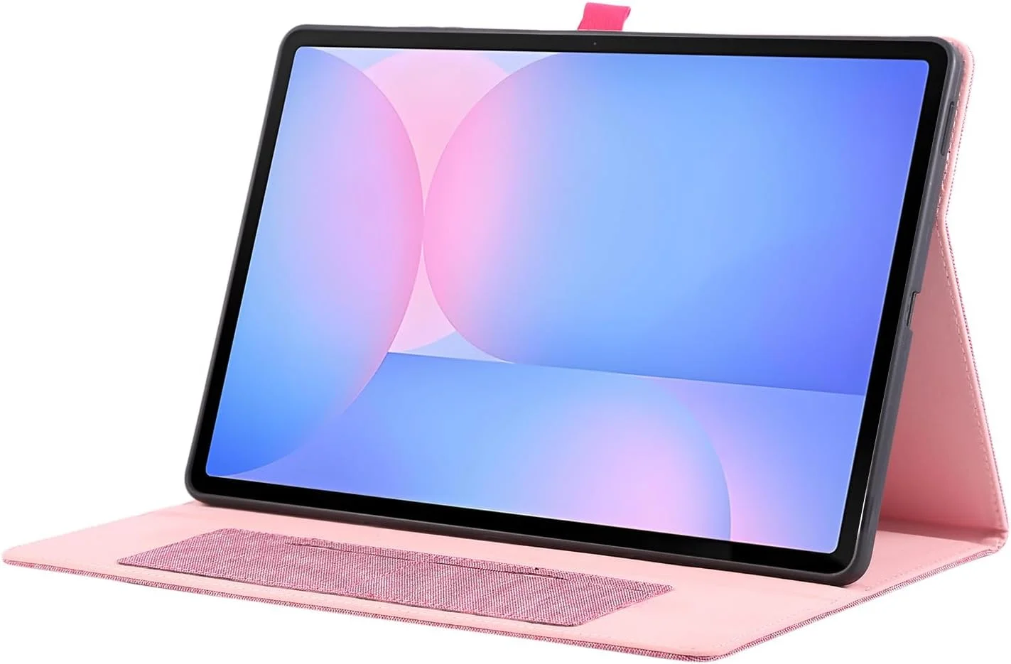 Gruattreay Tablet Case for Samsung Galaxy Tab S10 FE Plus 13.1 inch (2025) SM-X620/SM-X626B, Cloth Fabric Flip Stand Cover with Card Slot, Soft TPU Shockproof Protective Cover (Pink)