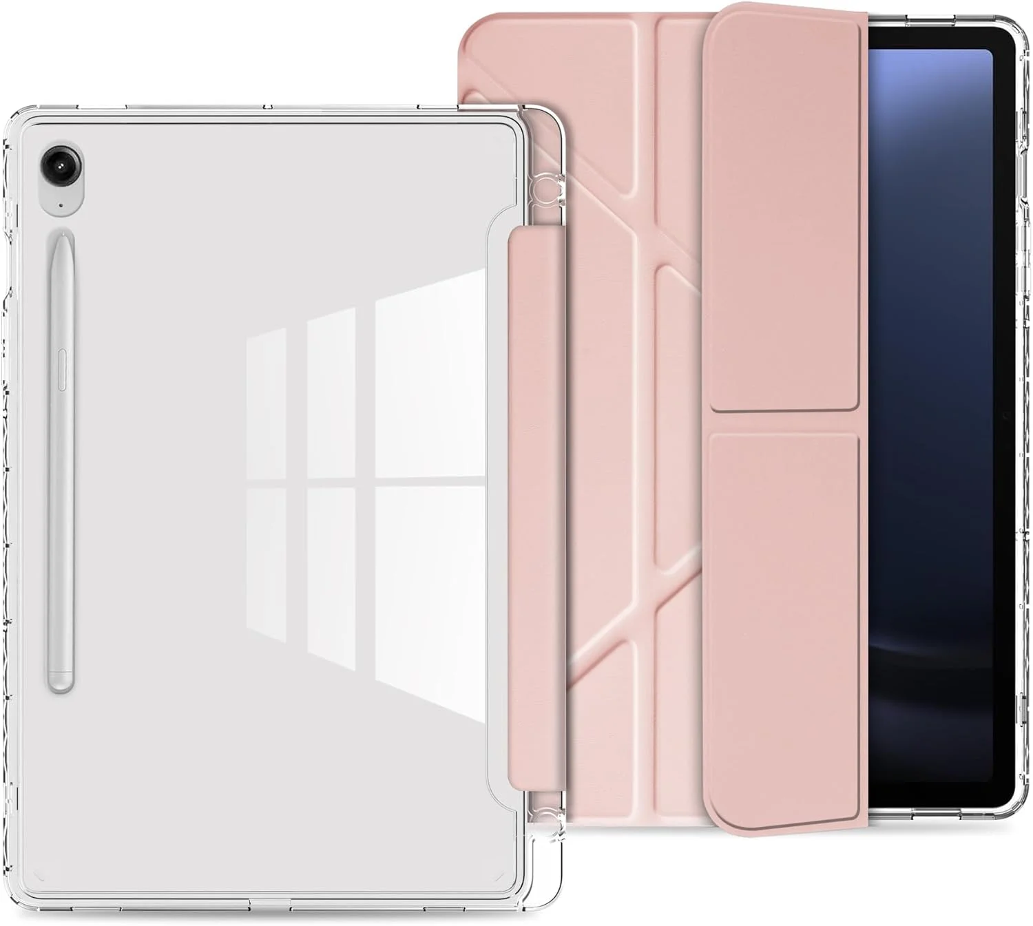 کیف تبلت Gruattreay برای Samsung Galaxy Tab S10 Lite 10.9 اینچ 2025، کیف چرمی PU سبک وزن با قابلیت بیدار/خواب خودکار، پوشش پشتی شفاف و جای مداد داخلی (صورتی) کیف تبلت Gruattreay برای Samsung Galaxy Tab S10 Lite 10.9 اینچ 2025، کیف چرمی PU سبک وزن با قابلیت بیدار/خواب خودکار، پوشش پشتی شفاف و جای مداد داخلی (صورتی)