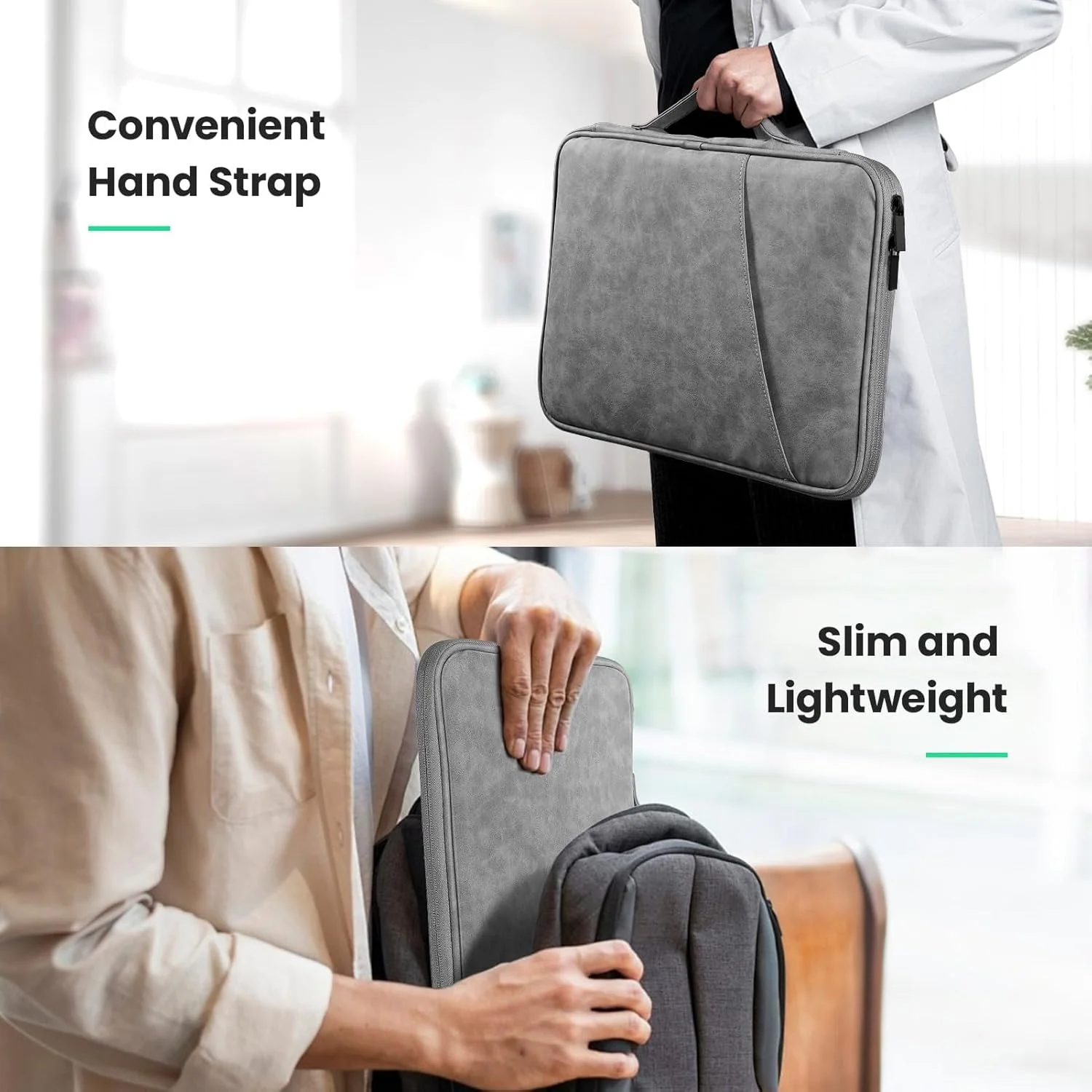 کیف محافظ تبلت SYOSI مناسب برای آیپد ایر M2/آیپد پرو M4 11 اینچی، آیپد 10.9 اینچی نسل 10 و آیپد ایر 5/4، گلکسی تب A9+ 11 اینچی، کیف داخلی دستی ضد آب (خاکستری)