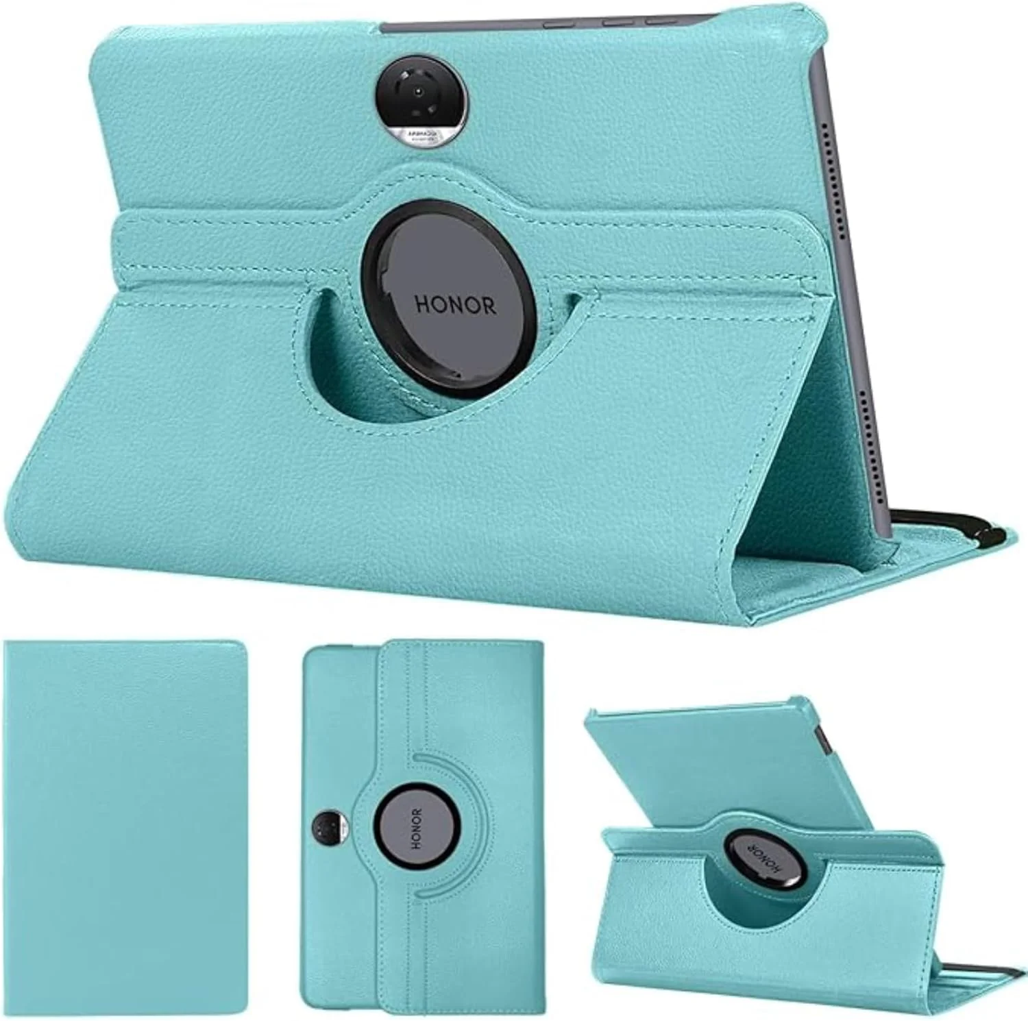 کیف چرخشی 360 درجه NESLIN سازگار با تبلت آنر پد 9 اینچی 12.1 مدل 2024، کیف چرمی PU با قابلیت تنظیم چند زاویه، محافظ باریک برای آنر پد 9 اینچی 12.1 مدل 2024 (آبی روشن)