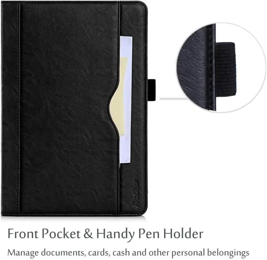 کیف محافظ تبلت ProCase Galaxy Tab S3 9.7 اینچی، کاور فولیو استند دار برای تبلت گلکسی تب S3 (9.7 اینچ، SM-T820 T825 T827)، با زوایای دید چندگانه، دارای جیب کارت و مدارک - مشکی