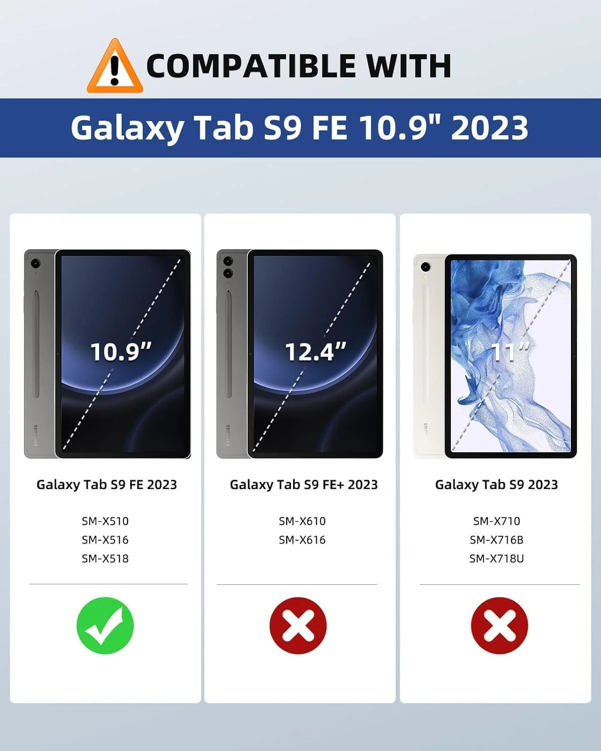 کاور دسته دار SCIMIN برای سامسونگ گلکسی تب S9 FE (SM-X510 / SM-X516B)، کاور مقاوم در برابر ضربه فوم EVA مناسب کودکان به همراه استند