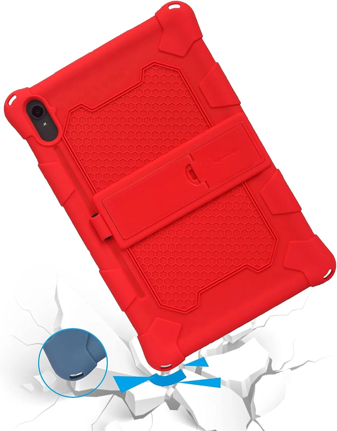 کیف تبلت مسافرتی برای تبلت سامسونگ گلکسی تب S7 T870، کیف محافظ سیلیکونی نرم و سبک ضد ضربه با پایه و بند شانه ای، محافظت از تبلت (قرمز) کیف تبلت مسافرتی برای تبلت سامسونگ گلکسی تب S7 T870، کیف محافظ سیلیکونی نرم و سبک ضد ضربه با پایه و بند شانه ای، محافظت از تبلت (قرمز)