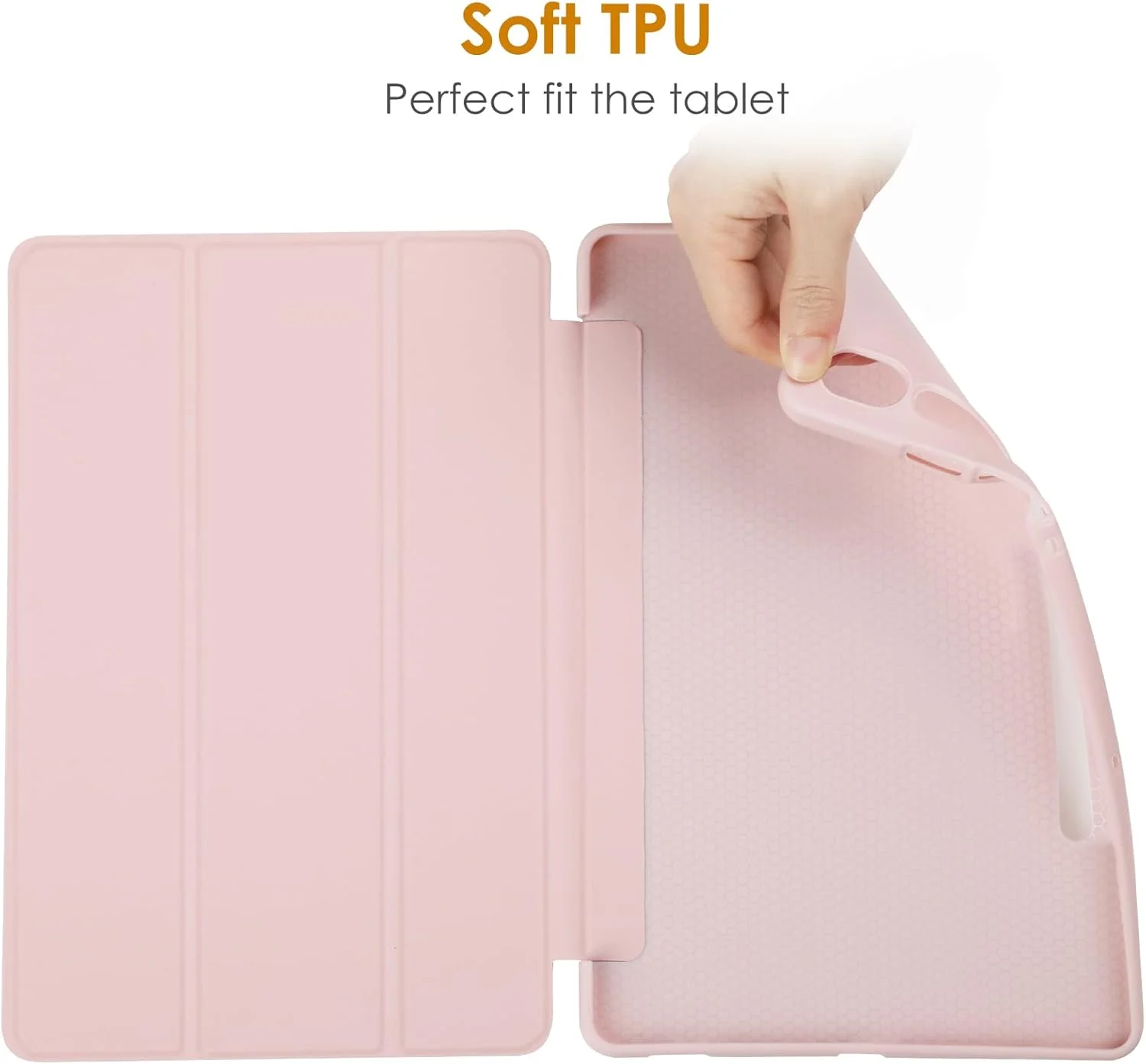 کاور WD&CD سازگار با تبلت سامسونگ گلکسی تب S9 FE با صفحه نمایش 10.9 اینچ، کاور چرمی هوشمند فوق العاده باریک با عملکرد خواب/بیدار سازگار با تبلت گلکسی تب S9 FE 10.9 اینچی - صورتی