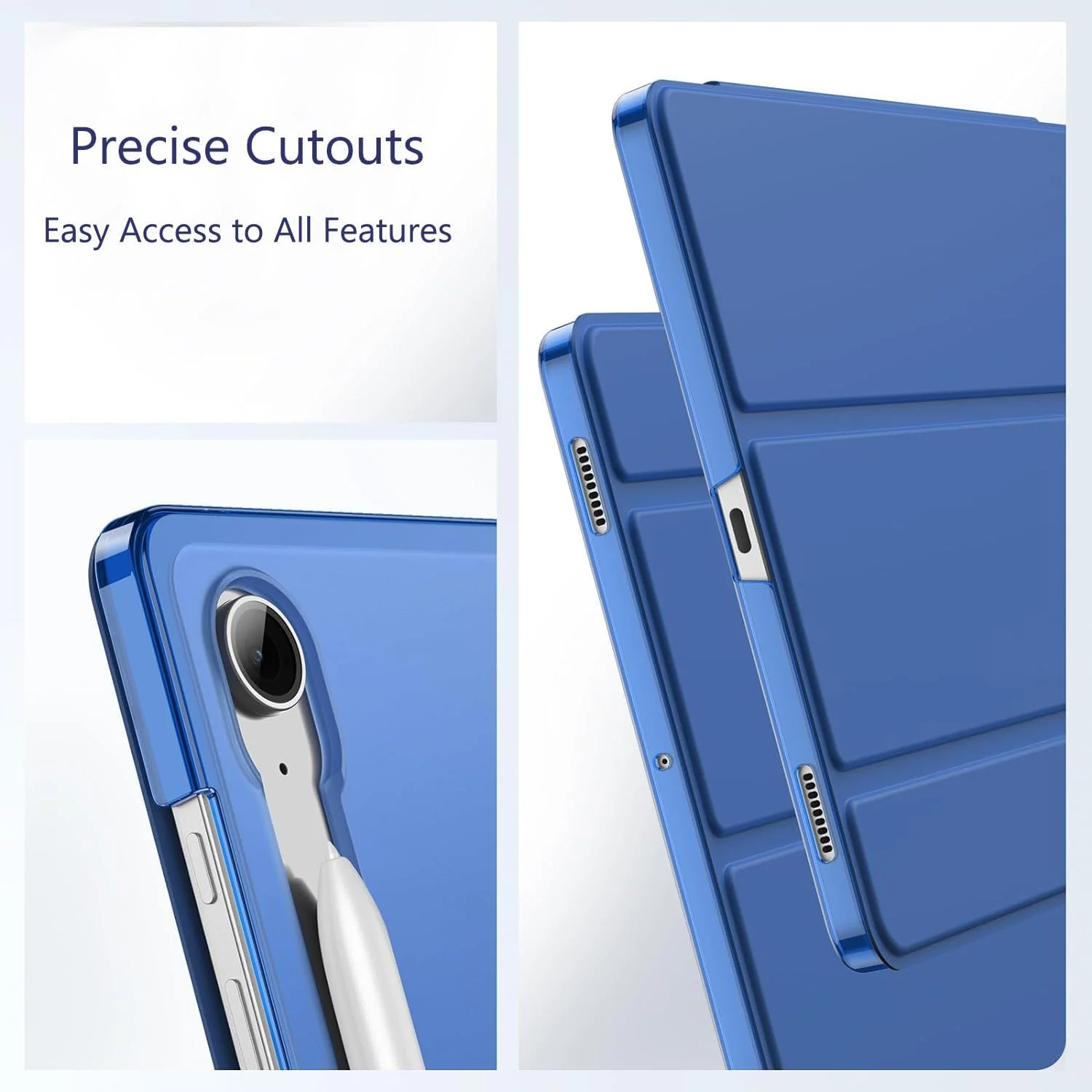 کیف تبلت اسپاتکس برای سامسونگ تب S9FE 10.9 اینچ (2023) کاور هوشمند با قابلیت خواب/بیداری مغناطیسی برای گلکسی تب S9FE 10.9 (آبی)