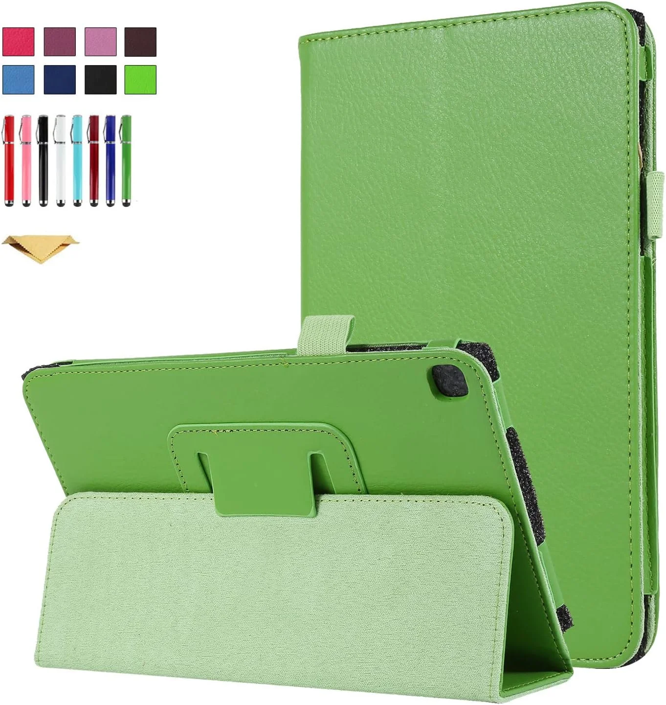 کیف تیان تا مناسب برای گلکسی تب A7 لایت 2021، با پایه تاشو، جلد چرمی PU محافظ هوشمند باریک برای تبلت 8.7 اینچی سامسونگ گلکسی تب A7 لایت 2021 - سبز