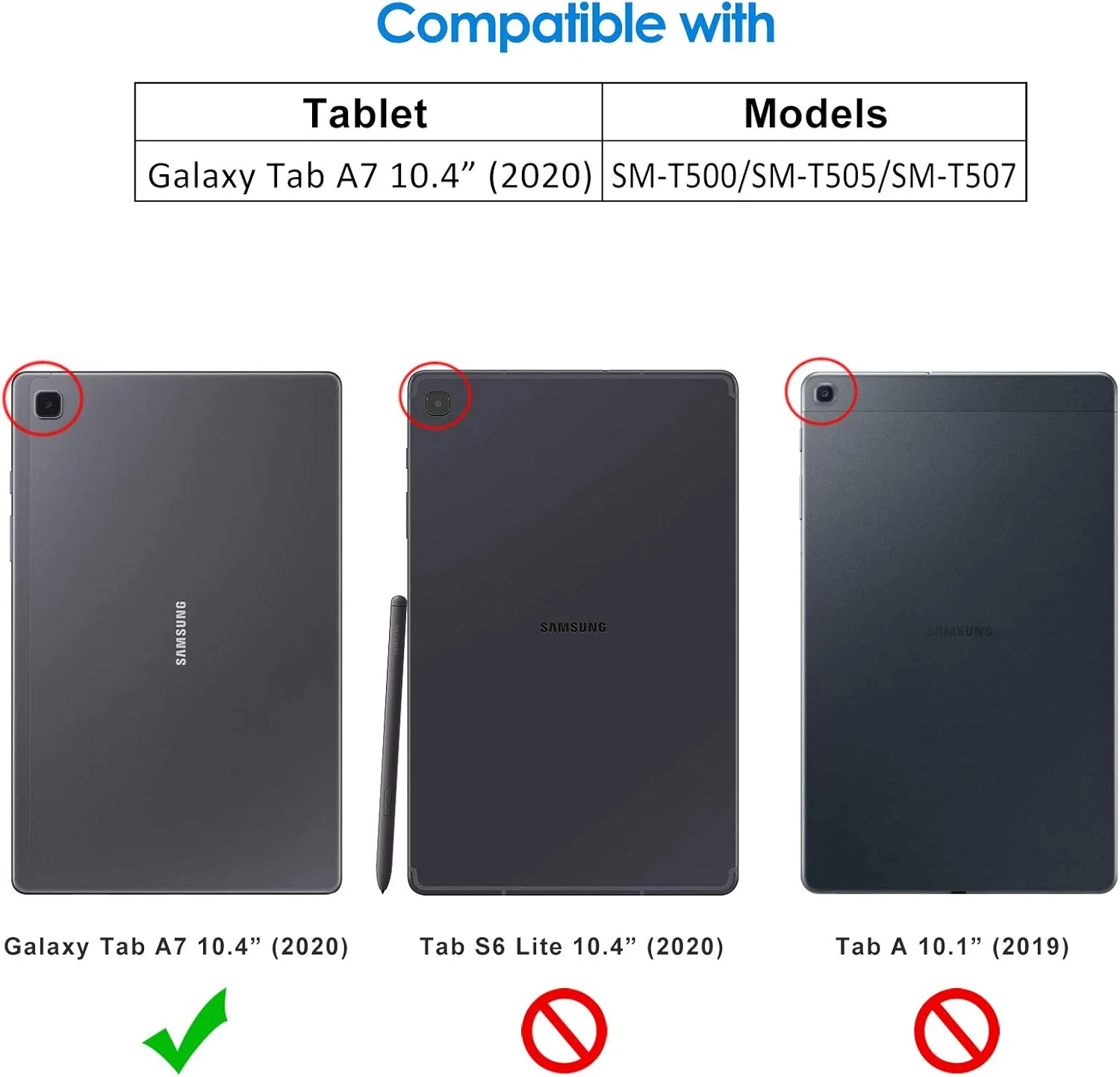 کاور JETech برای تبلت سامسونگ گلکسی تب A7 10.4 اینچ 2020 (SM-T500/T505/T507)، مناسب برای گلکسی تب A7 لایت 8.7 اینچ 2021 نیست (مشکی)
