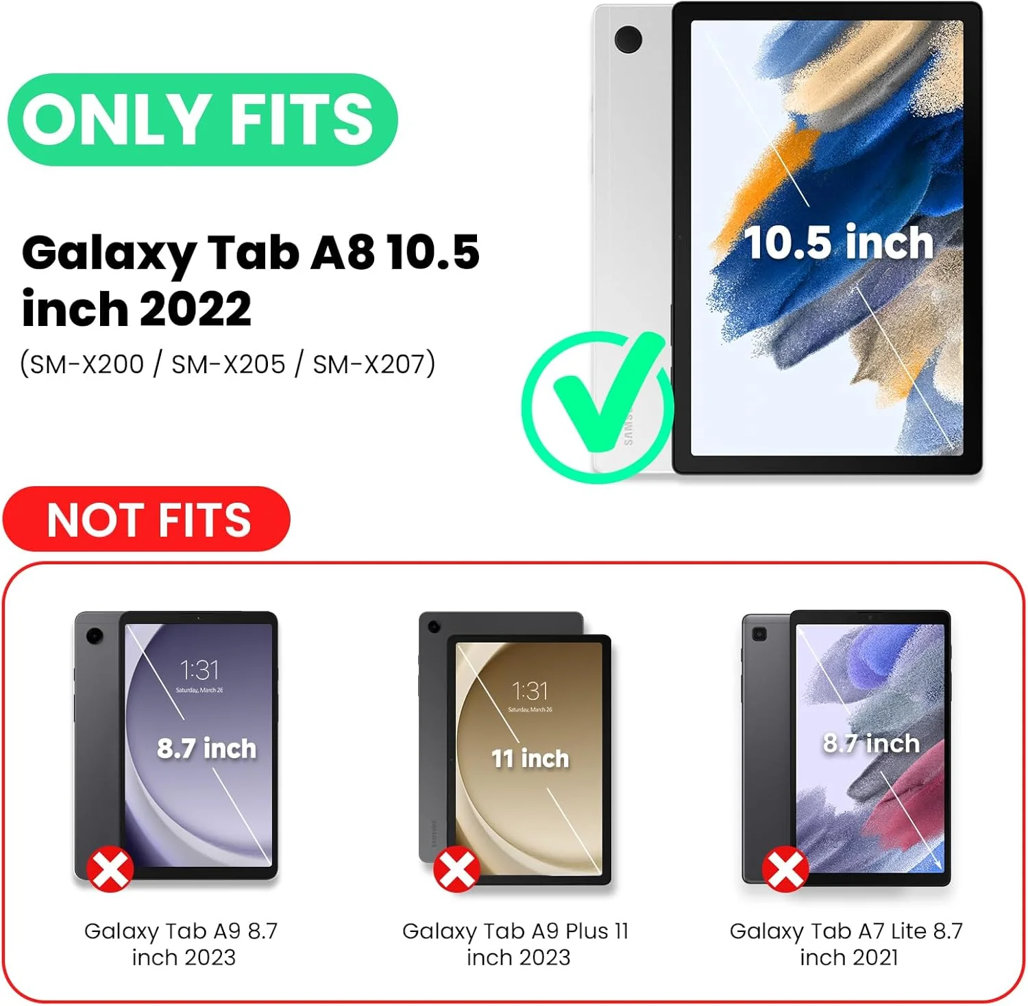 کیف محافظ تبلت سامسونگ گلکسی تب A8 سایز 10.5 اینچ SEYMCY، مقاوم در برابر ضربه، دارای بند چرخشی دستی/محافظ صفحه نمایش/پایه داخلی، پوشش محکم و ضد ضربه برای تبلت سامسونگ A8 مدل 2021/2022، مشکی کیف محافظ تبلت سامسونگ گلکسی تب A8 سایز 10.5 اینچ SEYMCY، مقاوم در برابر ضربه، دارای بند چرخشی دستی/محافظ صفحه نمایش/پایه داخلی، پوشش محکم و ضد ضربه برای تبلت سامسونگ A8 مدل 2021/2022، مشکی