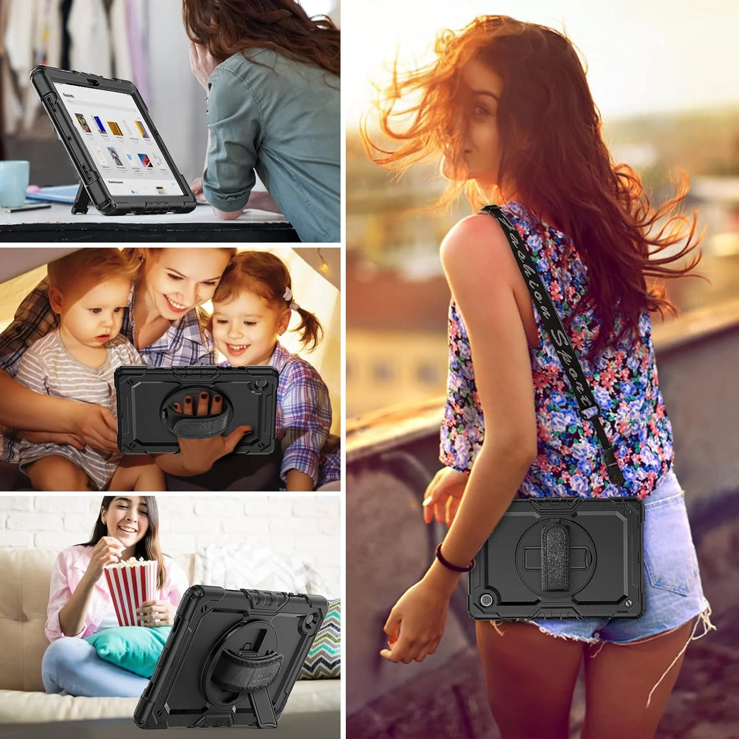 کیف محافظ تبلت سامسونگ گلکسی تب A8 سایز 10.5 اینچ SEYMCY، مقاوم در برابر ضربه، دارای بند چرخشی دستی/محافظ صفحه نمایش/پایه داخلی، پوشش محکم و ضد ضربه برای تبلت سامسونگ A8 مدل 2021/2022، مشکی کیف محافظ تبلت سامسونگ گلکسی تب A8 سایز 10.5 اینچ SEYMCY، مقاوم در برابر ضربه، دارای بند چرخشی دستی/محافظ صفحه نمایش/پایه داخلی، پوشش محکم و ضد ضربه برای تبلت سامسونگ A8 مدل 2021/2022، مشکی