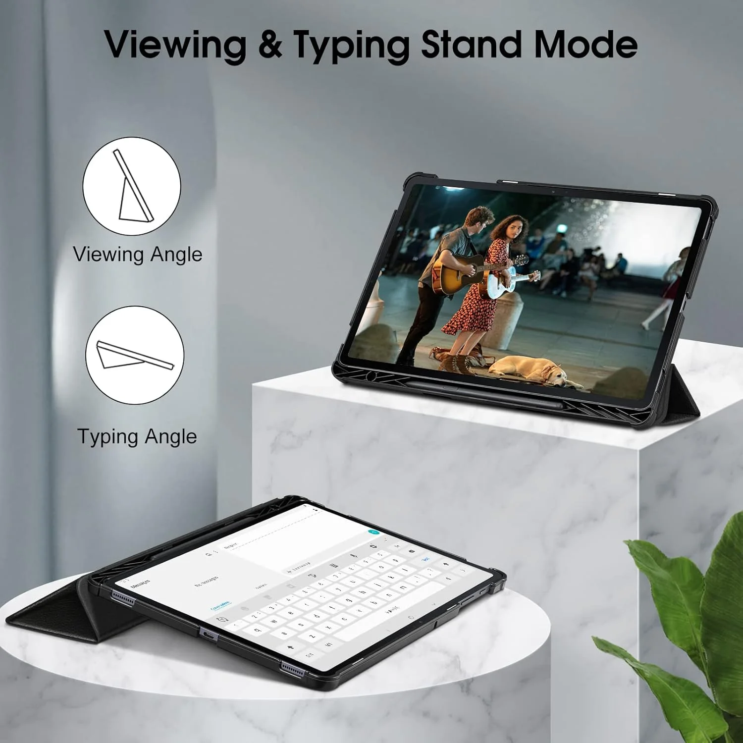 کیف باریک Fintie برای تبلت سامسونگ گلکسی تب S8 پلاس 2022 / S7 FE 2021 / S7 پلاس 2020 12.4 اینچ با نگهدارنده قلم S، روکش سه تایی فوق العاده نازک و سبک با قابلیت بیدار شدن/خواب خودکار، مشکی