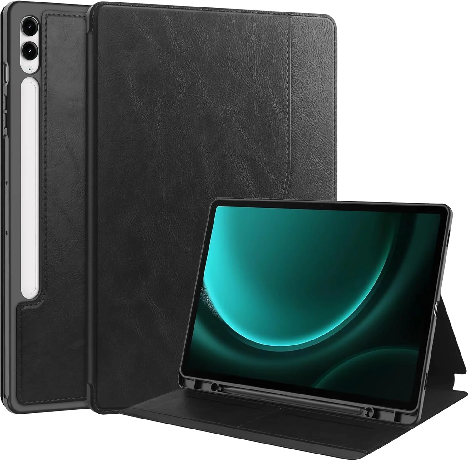 کاور گروتری مناسب برای تبلت سامسونگ گلکسی تب S10 پلاس / S10+ سایز 12.4 اینچ (2024) مدل SM-X820/X826B/X828U، دارای جای کارت/جای قلم، کاور چرمی محافظ هوشمند با قابلیت بیدار/خواب خودکار (مشکی)