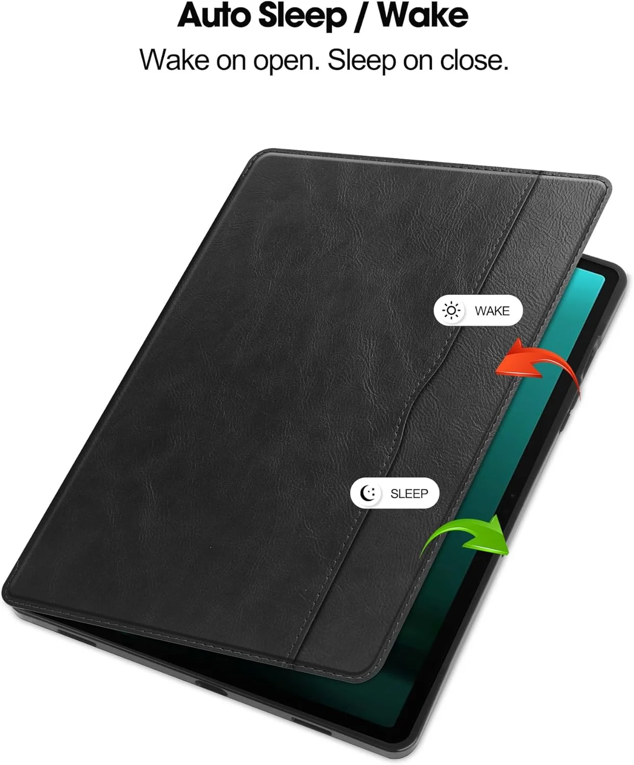 کاور گروتری مناسب برای تبلت سامسونگ گلکسی تب S10 پلاس / S10+ سایز 12.4 اینچ (2024) مدل SM-X820/X826B/X828U، دارای جای کارت/جای قلم، کاور چرمی محافظ هوشمند با قابلیت بیدار/خواب خودکار (مشکی)