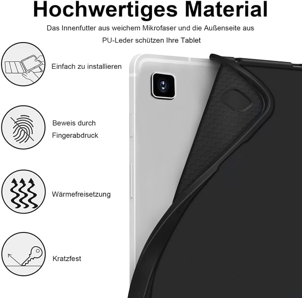 کاور مارگون برای تبلت سامسونگ گلکسی تب A7 لایت 8.7 اینچ 2021 (SM-T227/T225/T220)، مناسب برای گلکسی تب A7 نیست، کاور باریک سه تایی با پشت TPU نرم (مشکی، TAB A7 LITE)