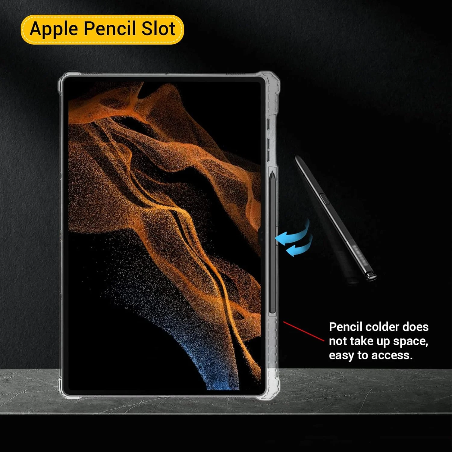 کاور شفاف Dteck برای گلکسی تب S10/S9/S8 Ultra 14.6 اینچی با نگهدارنده قلم S، باریک، سبک وزن، دارای پایه، ضد ضربه، محافظ TPU نرم شفاف برای تبلت سامسونگ 14.9 اینچی