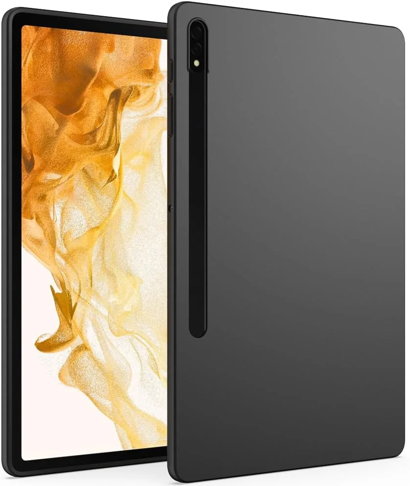 کاور محافظ تبلت WOGROO مناسب برای گلکسی تب S8 پلاس (2022) و گلکسی تب S7 پلاس (2020)، کاور محافظ نازک و نرم تبلت برای تبلت سامسونگ گلکسی تب S8 پلاس/S7 پلاس/ S8+/ S7+ 12.4 اینچ، مشکی