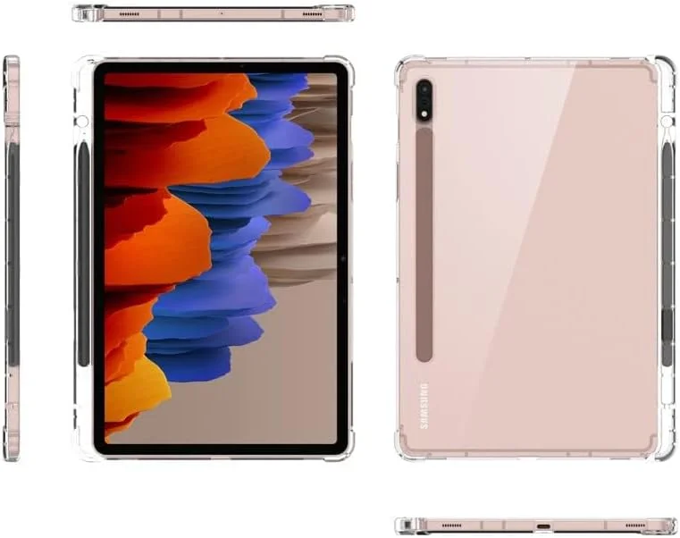 کاور محافظ شفاف KINOFT سازگار با تبلت سامسونگ گلکسی تب S8 Ultra سایز 14.6 اینچ مدل SM-X900/X906، دارای محافظت 4 گوشه، ضد ضربه و خش، به همراه جای قلم