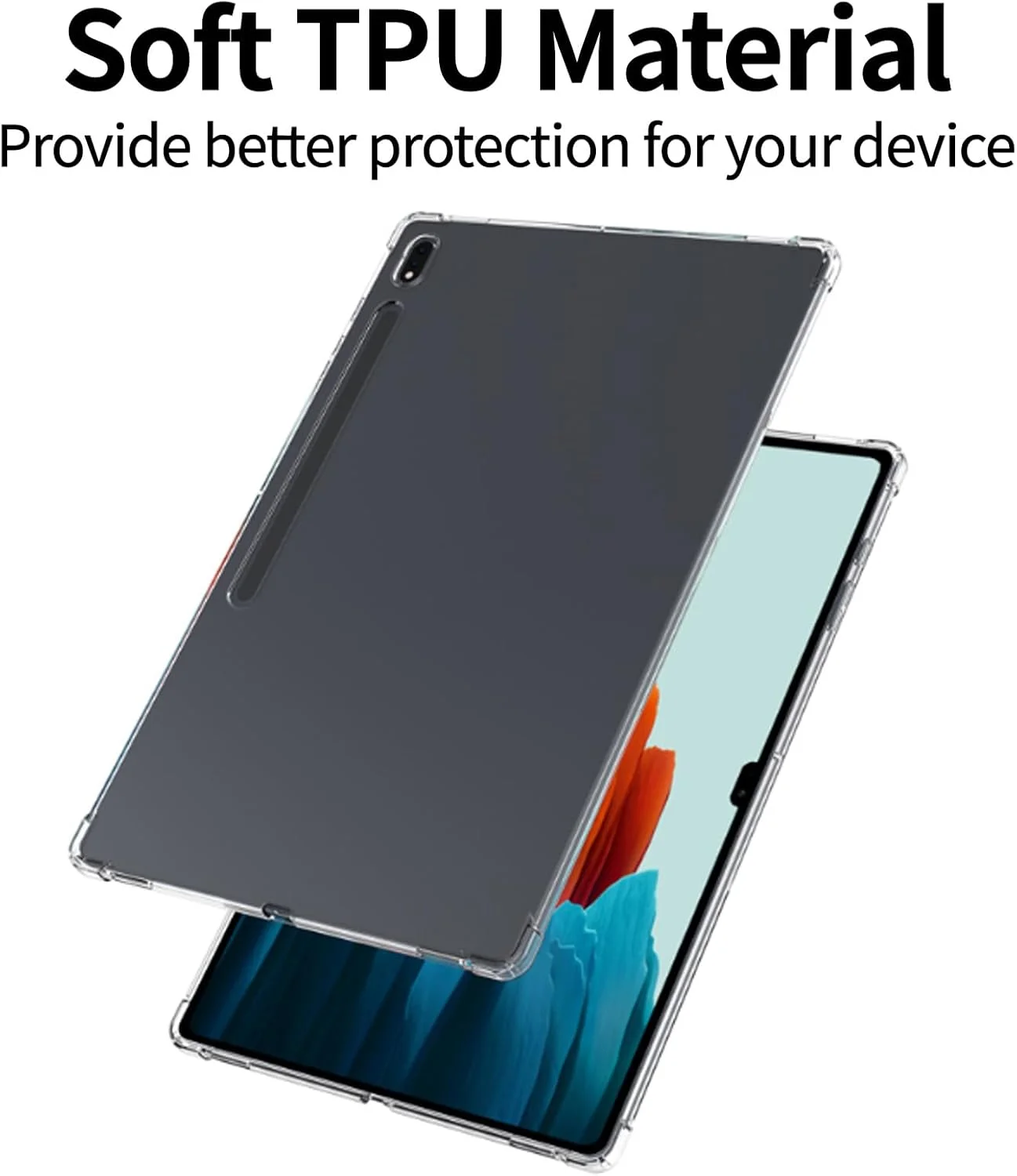 کاور شفاف Moninsta سازگار با تبلت سامسونگ گلکسی تب S10 Ultra/Tab S9 Ultra 14.6 اینچی، کاور باریک شفاف با پشت PC سخت و بامپر TPU نرم