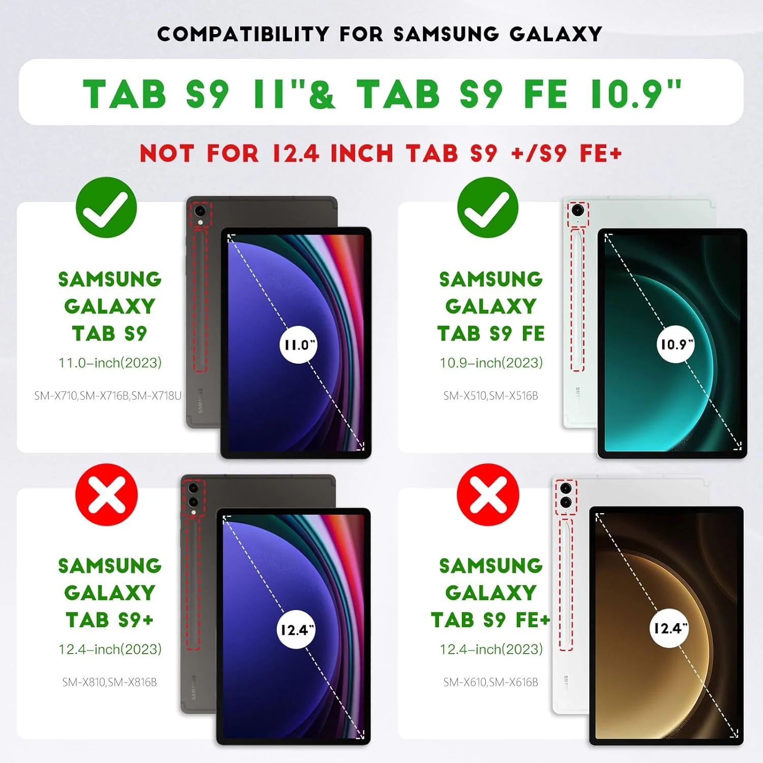 کیف AsWant برای تبلت سامسونگ گلکسی تب S10 Lite / S10 FE / S9 FE / S9 2025 11 اینچ - کاور محافظ چرمی PU با قابلیت استند و کیف پول (آبی)