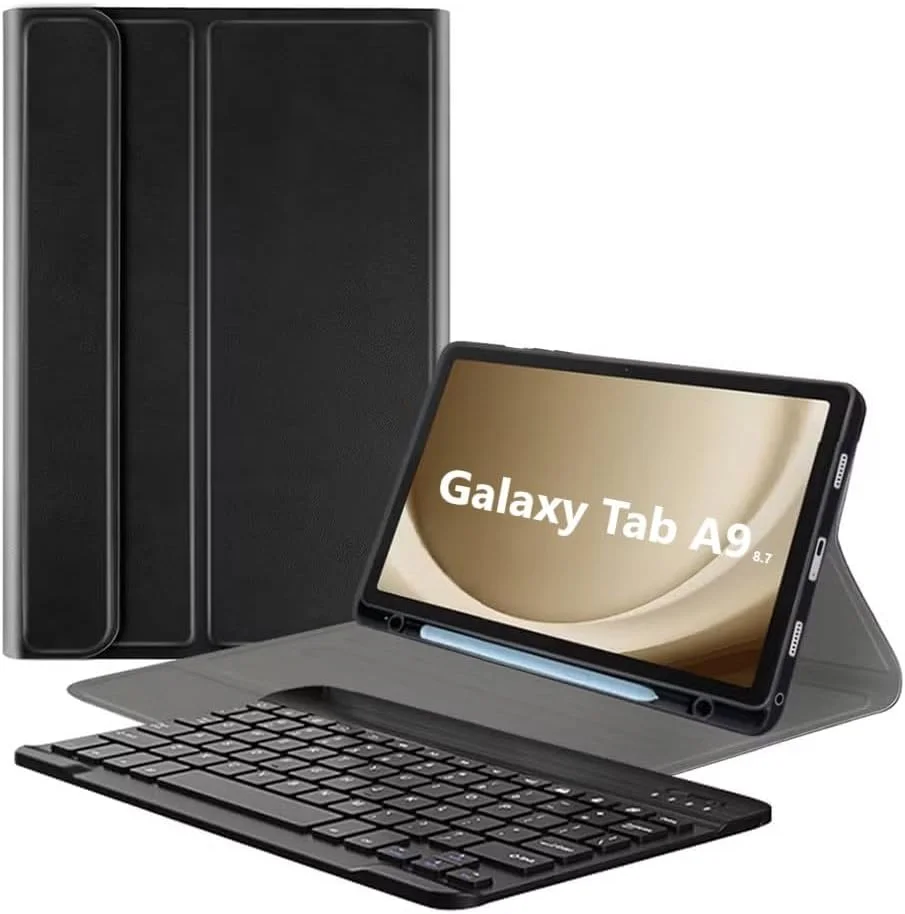 کیبورد کاور برای تبلت سامسونگ گلکسی تب A9 8.7 اینچ 2023 مدل SM-X110 / SM-X115 به همراه جای قلم S Pen، کاور محافظ با کیبورد وایرلس جداشدنی برای سامسونگ گلکسی تب A9 8.7 اینچ 2023 - مشکی کیبورد کاور برای تبلت سامسونگ گلکسی تب A9 8.7 اینچ 2023 مدل SM-X110 / SM-X115 به همراه جای قلم S Pen، کاور محافظ با کیبورد وایرلس جداشدنی برای سامسونگ گلکسی تب A9 8.7 اینچ 2023 - مشکی