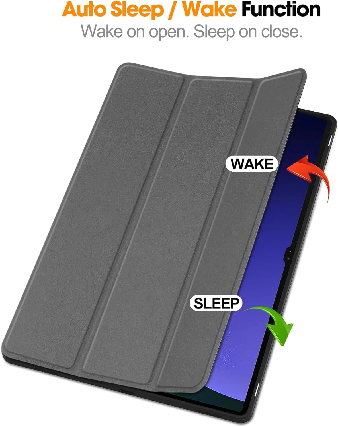 کاور باریک Gruattreay سازگار با تبلت سامسونگ گلکسی تب S9 Ultra سایز 14.6 اینچ (مدل 2023) با جای قلم داخلی، کاور محافظ چند زاویه ای، محافظ با قابلیت خواب/بیدار شدن خودکار (خاکستری)
