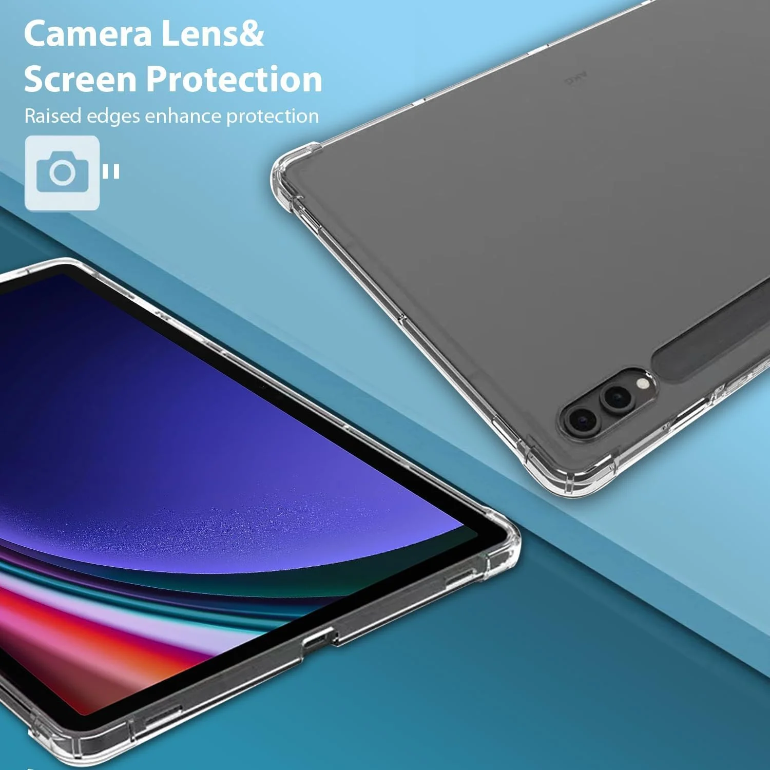 کاور محافظ ژله ای شفاف و نرم سامسونگ گلکسی تب S9 Ultra سایز 14.6 اینچ مدل 2023، کاور پشتی TPU انعطاف پذیر و ضربه گیر برای گلکسی تب S9 Ultra (تب S9 Ultra، شفاف)