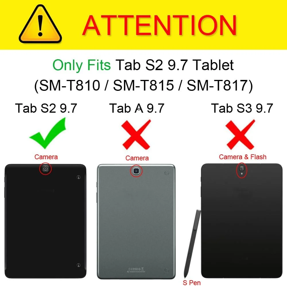 کیف باریک Fintie برای Samsung Galaxy Tab S2 9.7 - جلد محافظ ایستاده فوق العاده سبک با قابلیت خواب/بیدار شدن خودکار برای تبلت Samsung Galaxy Tab S2 9.7 اینچی، مشکی