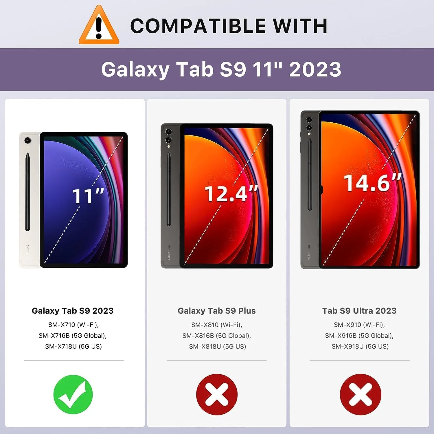 کاور پشتی شفاف پایه دار UUcovers برای تبلت سامسونگ گلکسی تب S9 سایز 11 اینچ (نسخه 2023) (SM-X710/ X716B/ X718U) با جای قلم S Pen/پایه نگهدارنده، ضد ضربه، پشتی TPU نرم و شفاف، Clear