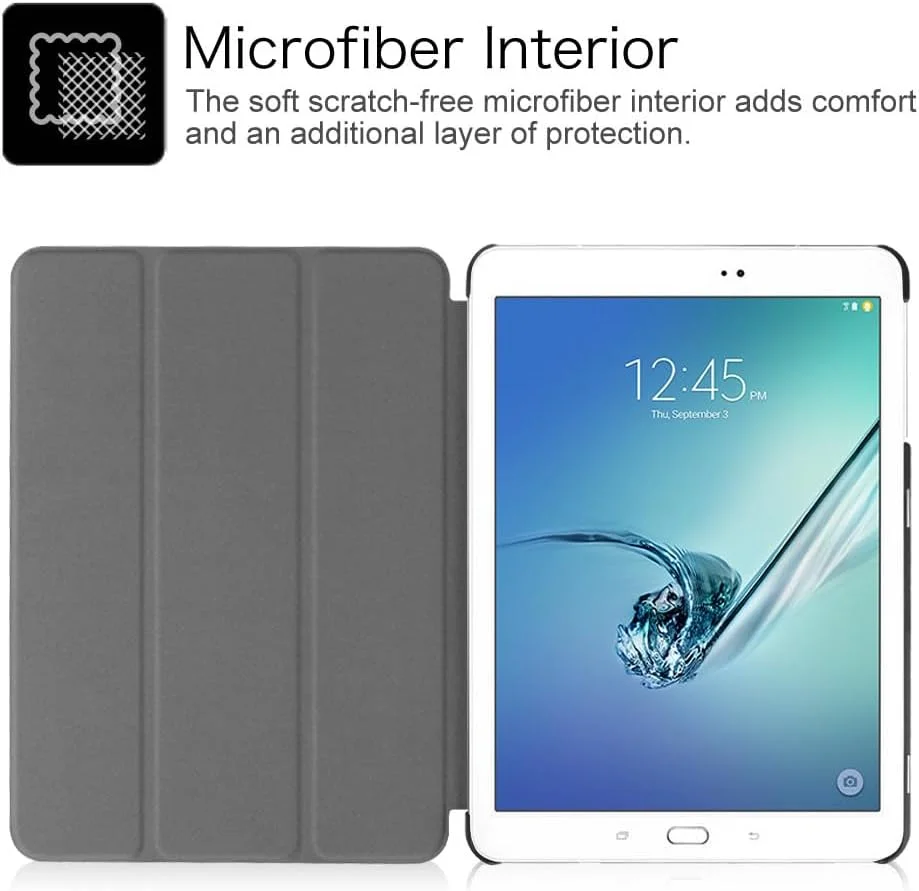 کیف باریک Fintie برای Samsung Galaxy Tab S2 9.7 - جلد محافظ ایستاده فوق العاده سبک با قابلیت خواب/بیدار شدن خودکار برای تبلت Samsung Galaxy Tab S2 9.7 اینچی، مشکی