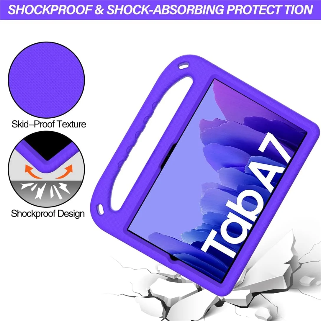 کیف تبلت کودکانه GOZOPO برای Samsung Galaxy Tab A7 10.4 (2020), -T500/T505/T507 10.4 اینچ، فوق العاده سبک، مقاوم در برابر ضربه با عملکرد استند - بنفش