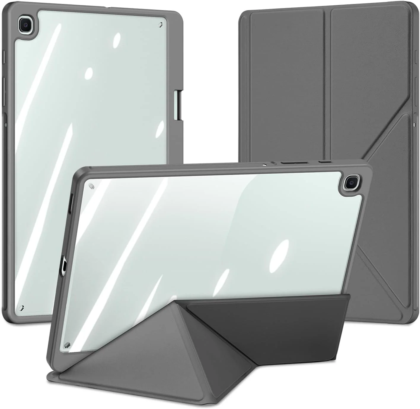 DUX DUCIS Magi Series Detachable Case for Samsung Galaxy Tab S10 Plus/S9 Plus/S9 FE Plus – Slim Protective Cover with Origami Multi-Angle Stand, Auto Sleep/Wake & S Pen Holder – Grey