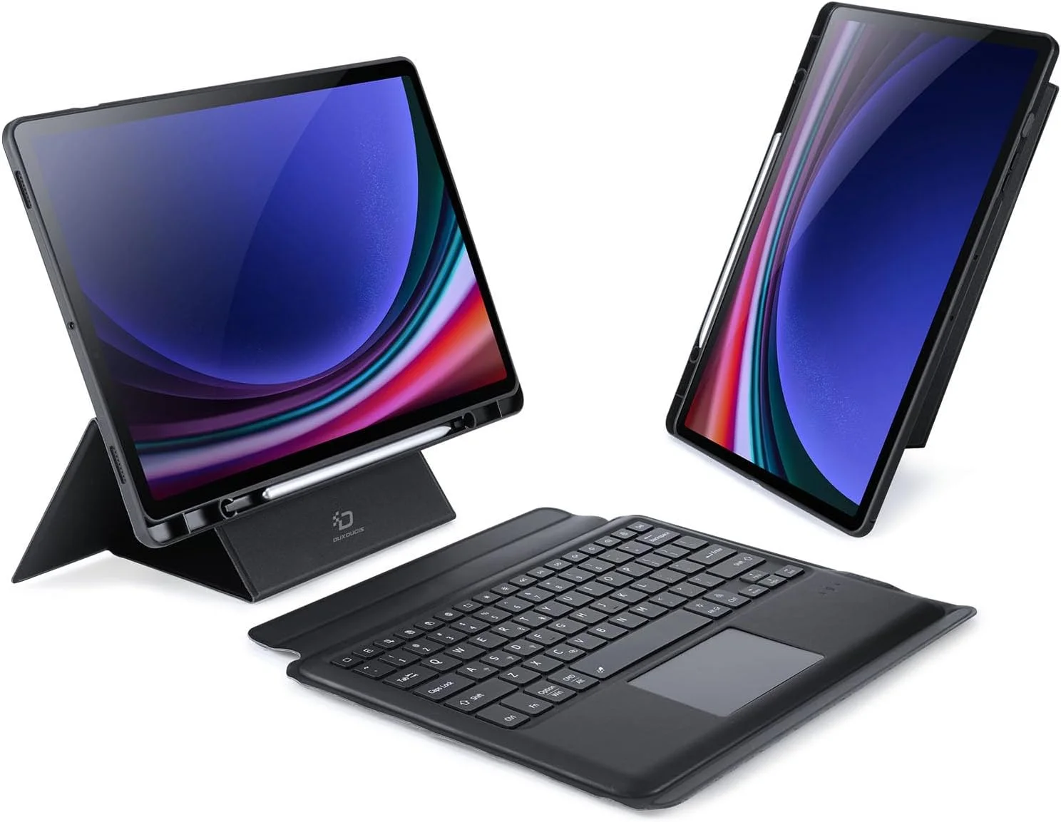 کیبورد ترک‌پد دار GruitteRay مناسب برای تبلت سامسونگ گلکسی تب S10 پلاس/تب S10+ 12.4 اینچ 2024 - کیبورد جادویی جداشدنی با جای قلم