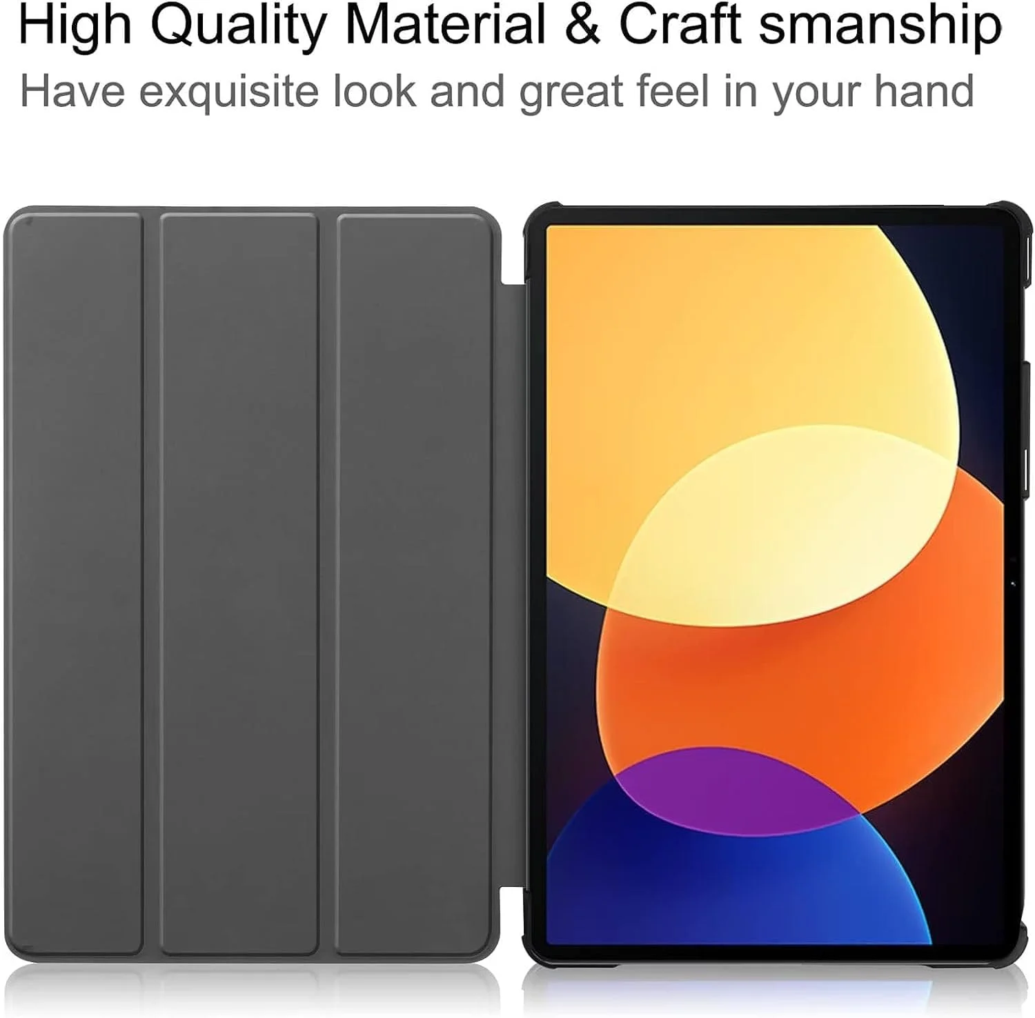 کاور تبلت سامسونگ گلکسی تب S9 Ultra سایز 14.6 اینچ مدل 2023، کاور محافظ هوشمند سه تایی تاشو باریک و سبک با پوسته سخت و استند چند زاویه ای برای تبلت سامسونگ تب S9 Ultra (مشکی)