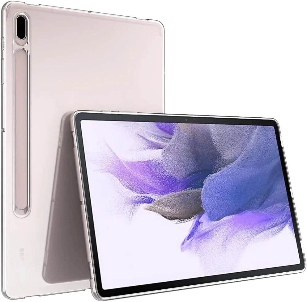کاور شفاف Puxicu Galaxy Tab S8 Plus / S7 Fe، طراحی باریک و انعطاف پذیر از جنس TPU نرم، محافظ برای تبلت سامسونگ Galaxy Tab S8 Plus/ S7 FE/ S7 Plus 12.4 اینچ مدل های 2022/2021/2020، شفاف